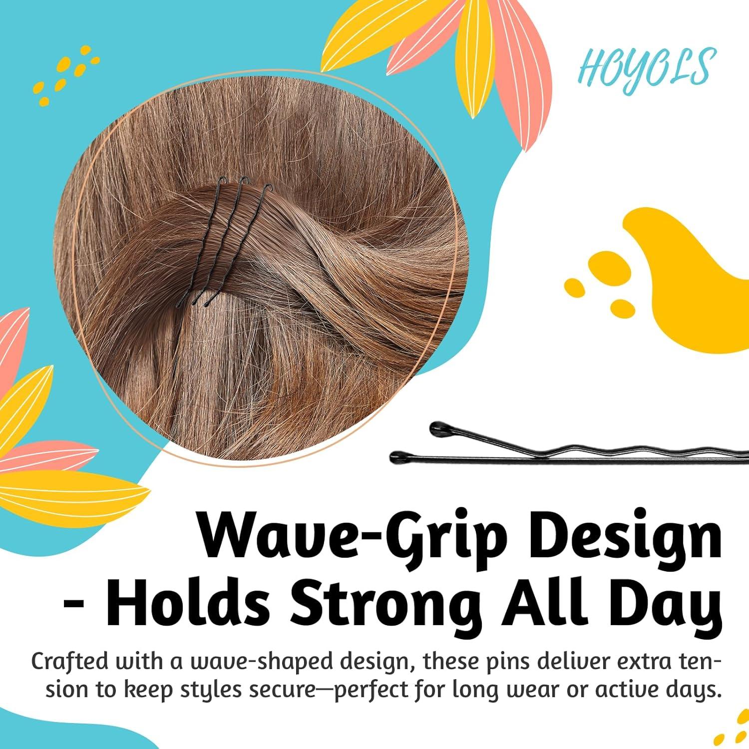 Pasadores Negros HOYOLS 150 Pcs 5-7 cm para Mujeres y Niñas