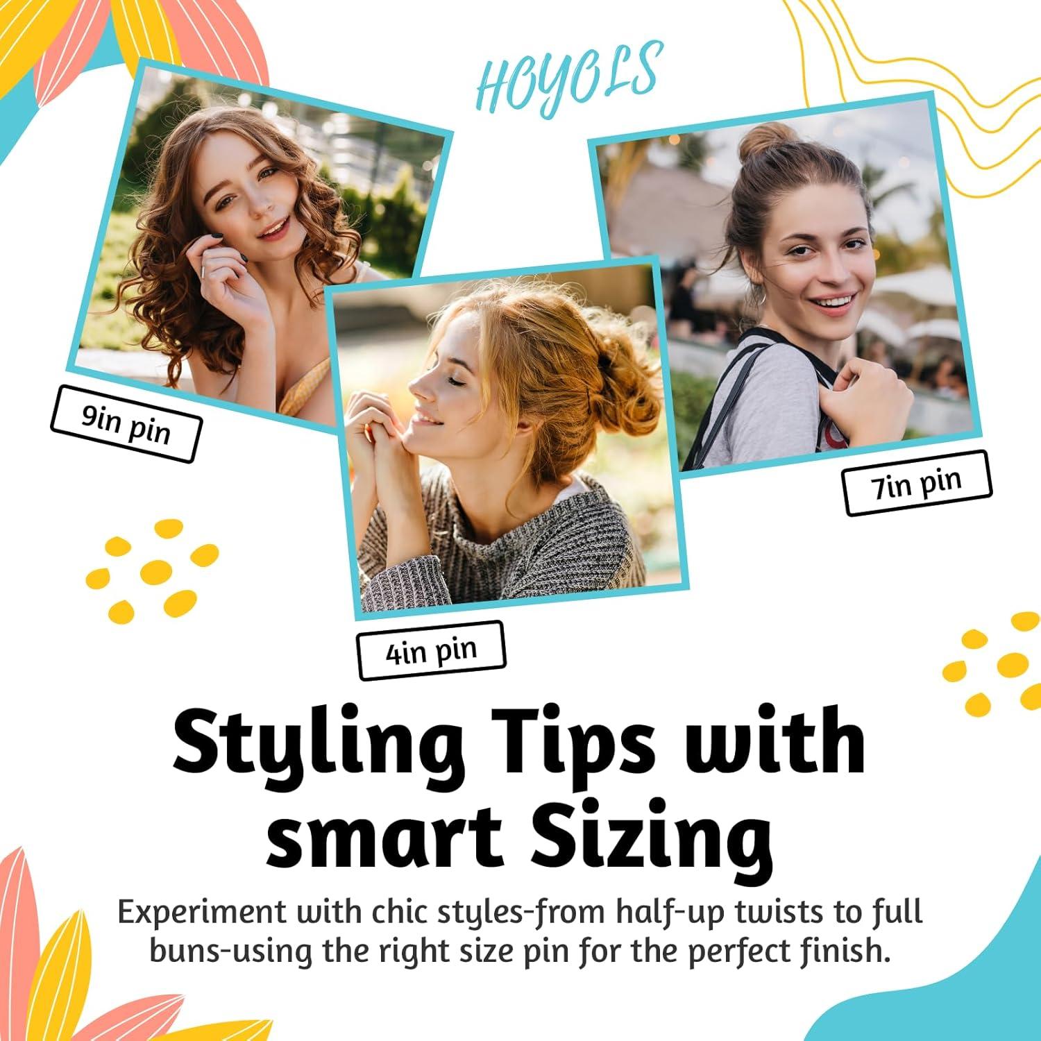 Pasadores Negros HOYOLS 150 Pcs 5-7 cm para Mujeres y Niñas