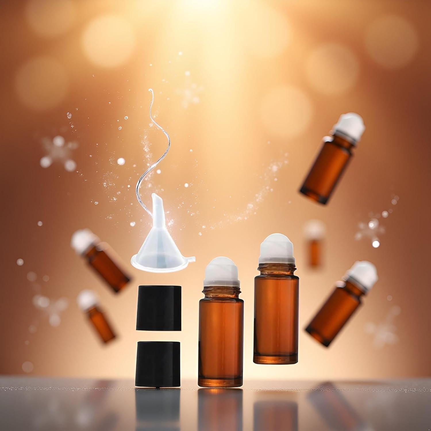 Set 2 Botellas de Rodillo Vidrio Marrón 30ml Qintreesify