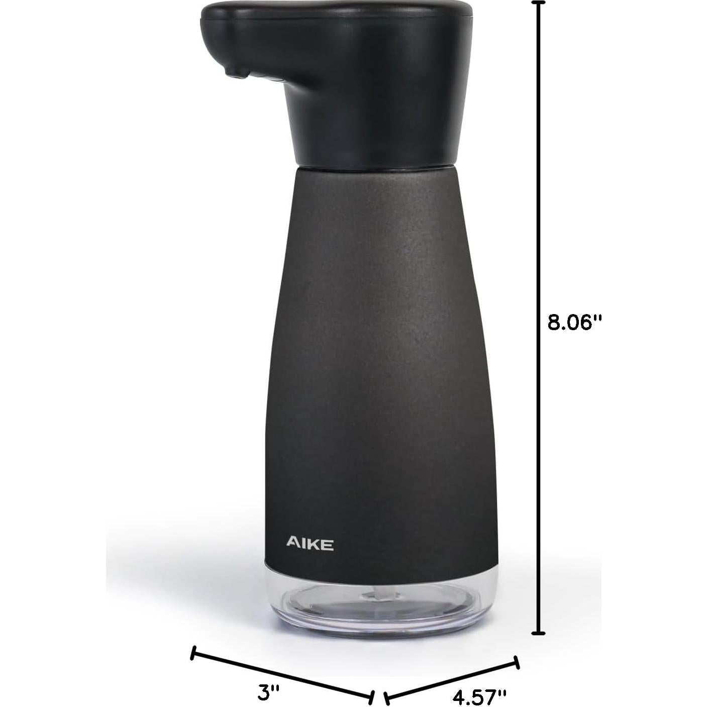 Dispensador Automático de Jabón AIKE AK1337 Negro Antihuellas 414ml
