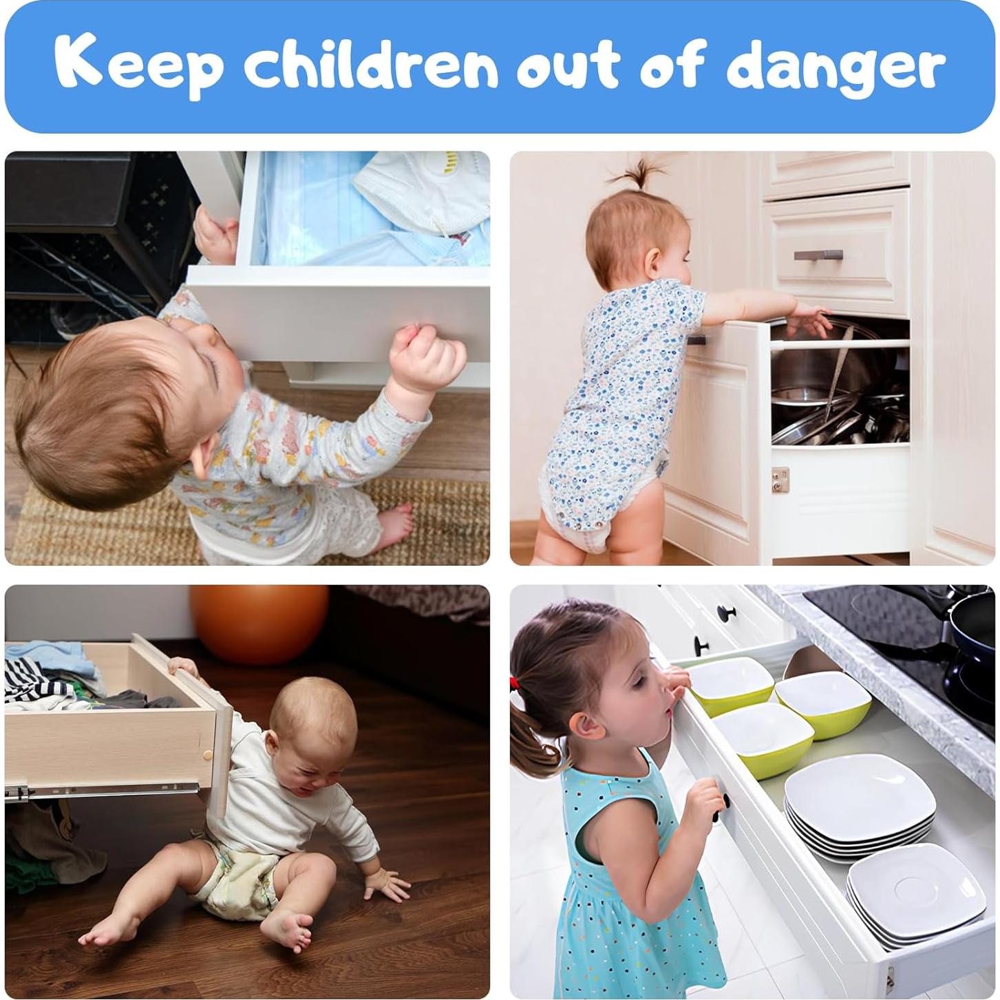 Cerraduras de Seguridad Infantil 8 Piezas Adhesivas Plástico