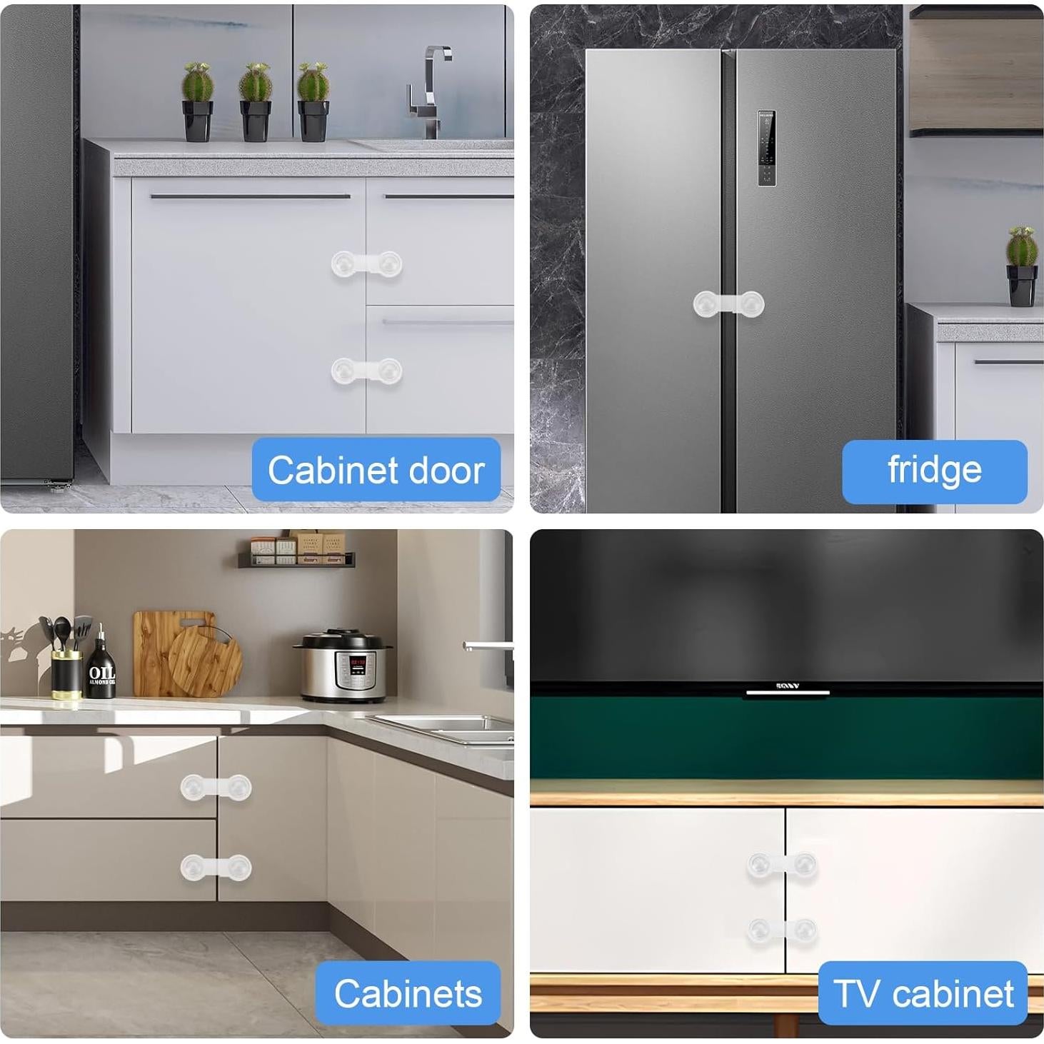 Cerraduras de Seguridad Infantil 8 Piezas Adhesivas Plástico