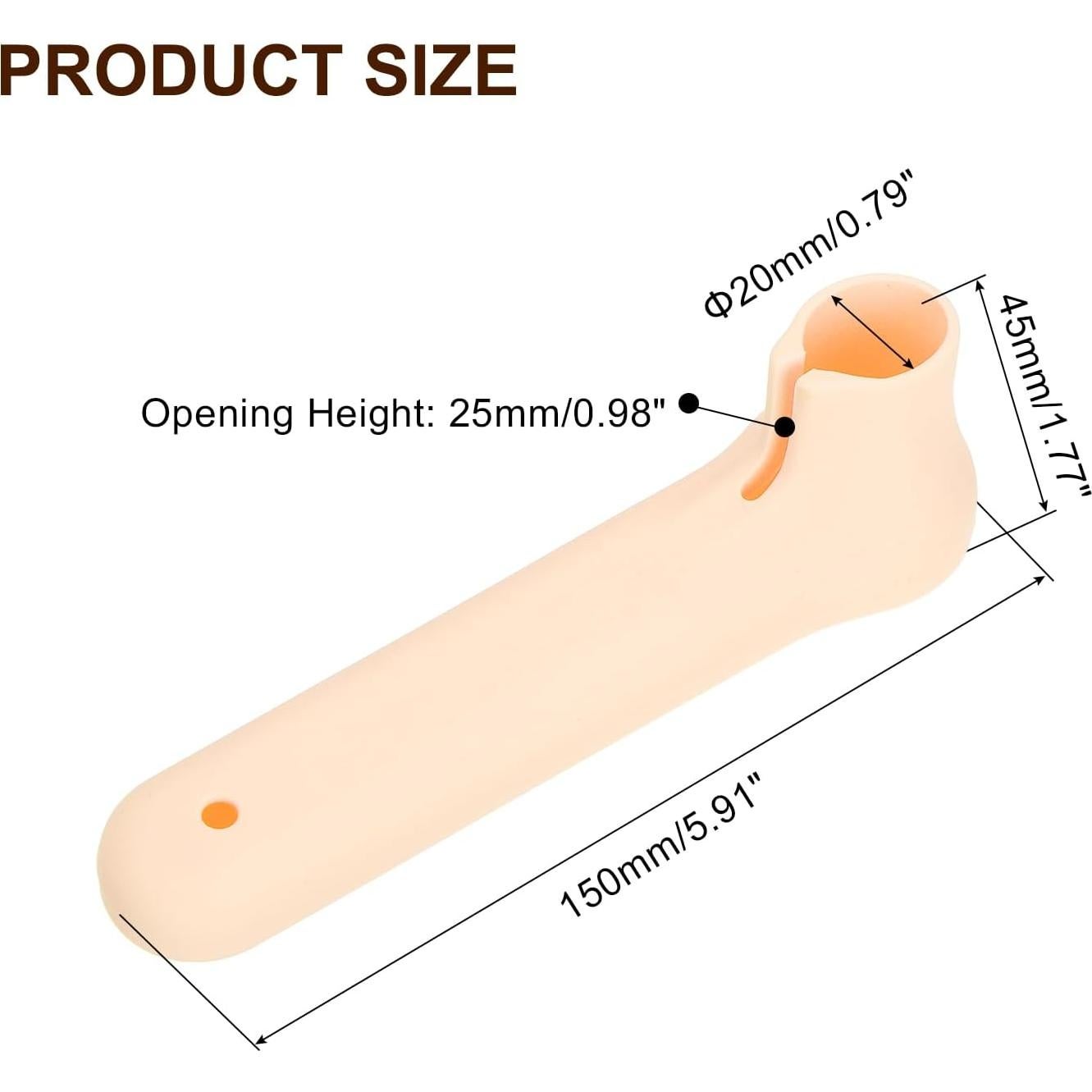 Cubierta de Mango de Puerta de Silicona uxcell Beige 150x45mm