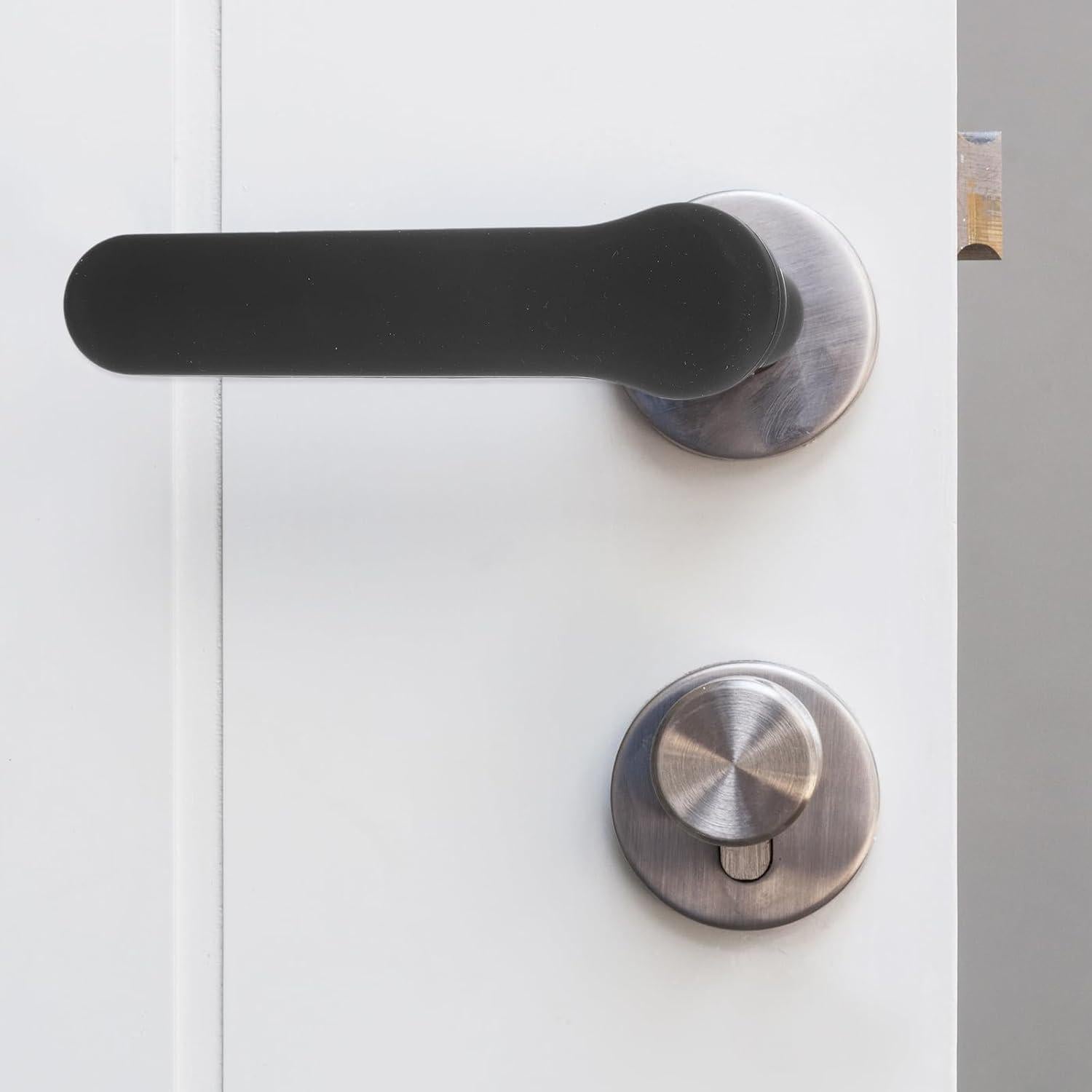 Cubierta de Mango de Puerta de Silicona uxcell Beige 150x45mm