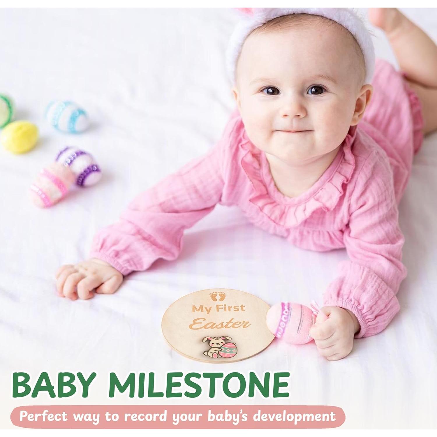 Círculos de Hitos Mensuales para Bebés DUTHUDU - 11 Discos de Madera