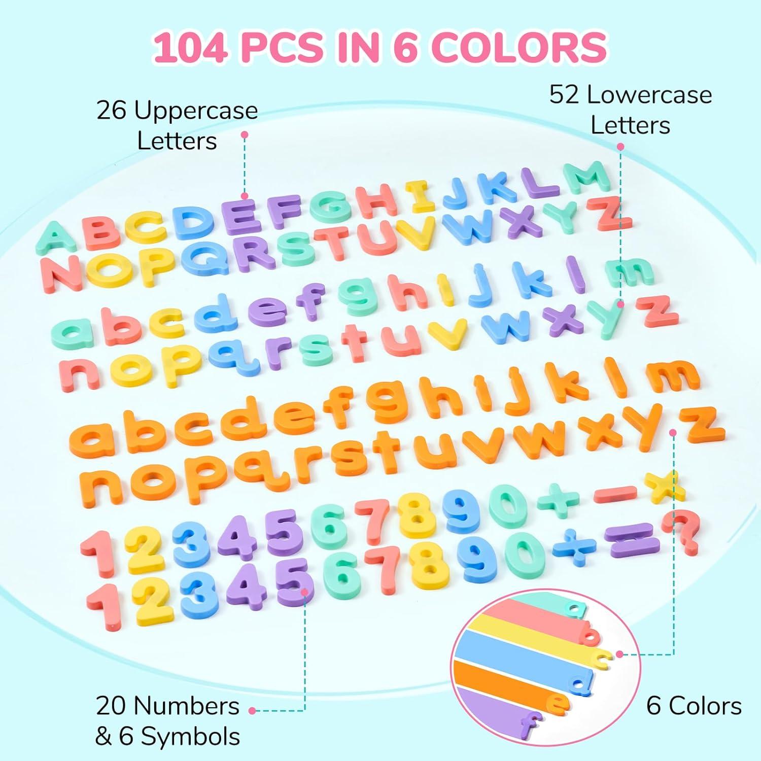 JoyCat Set de Letras y Números Magnéticos 104 Piezas