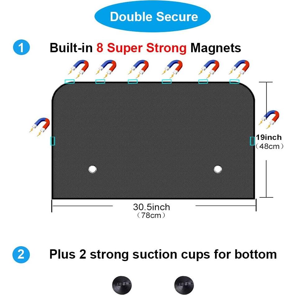 Sombra de Ventana de Coche Ovege 2pcs Protección UV Semi-Transparente