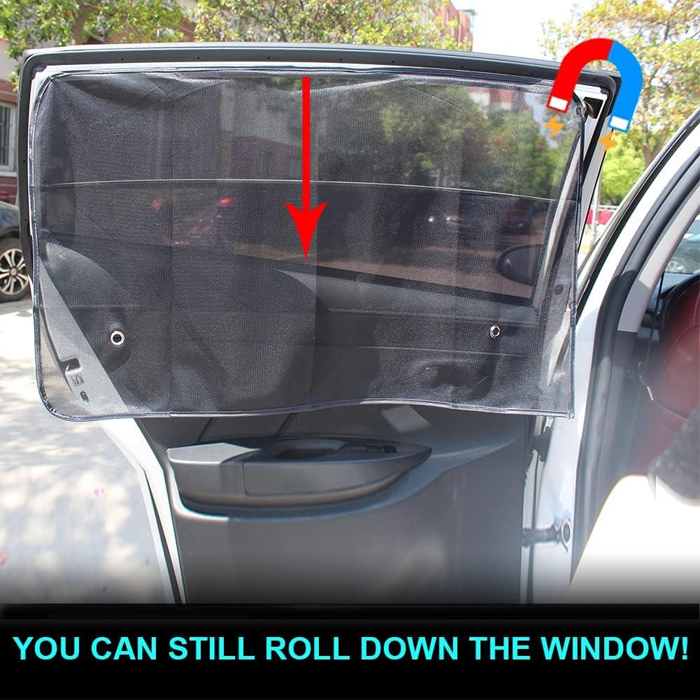 Sombra de Ventana de Coche Ovege 2pcs Protección UV Semi-Transparente