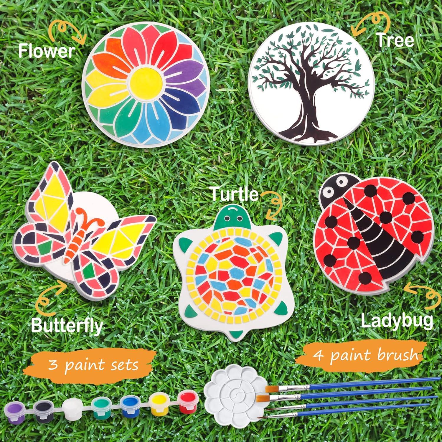 Kit de Pintura IFLOVE para Niños - 5 Piedras de Jardín Multicolor