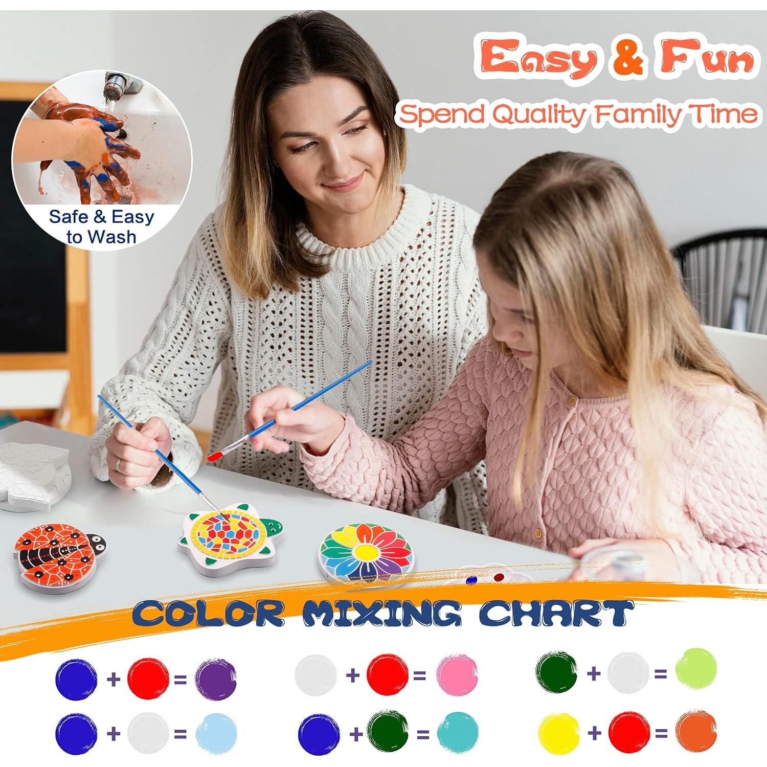 Kit de Pintura IFLOVE para Niños - 5 Piedras de Jardín Multicolor