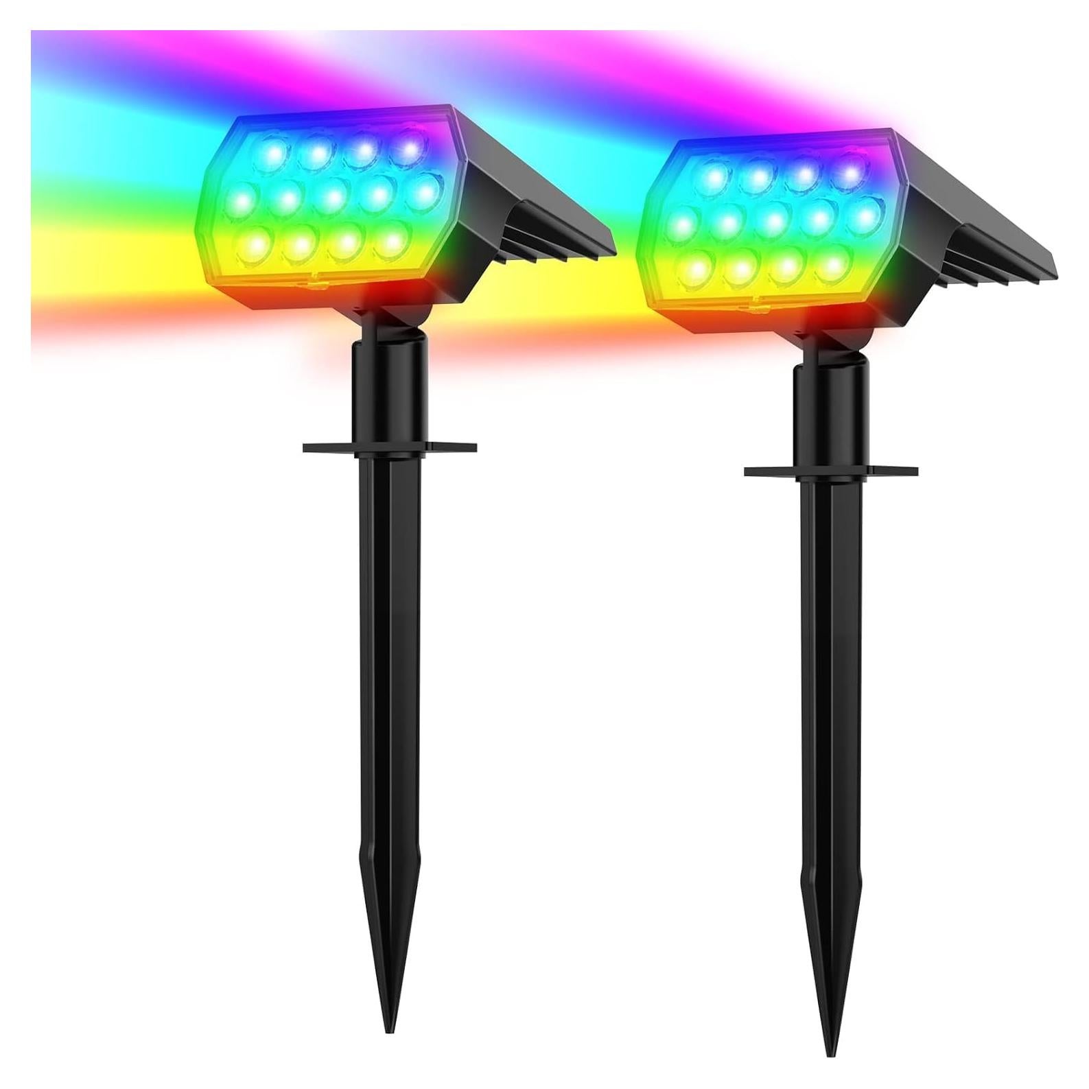 Luces Solares Multicolor WELALO 2 Paquete IP65 Jardín