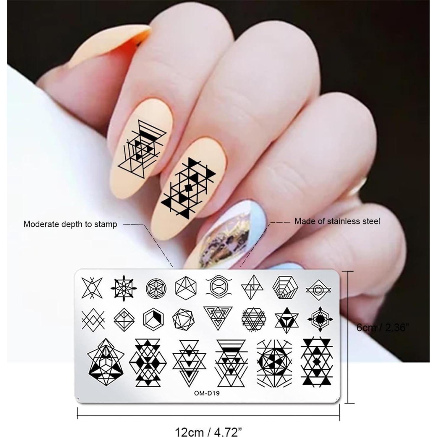 Kit de Estampado de Uñas 10 Piezas SILPECWEE - Acero Inoxidable