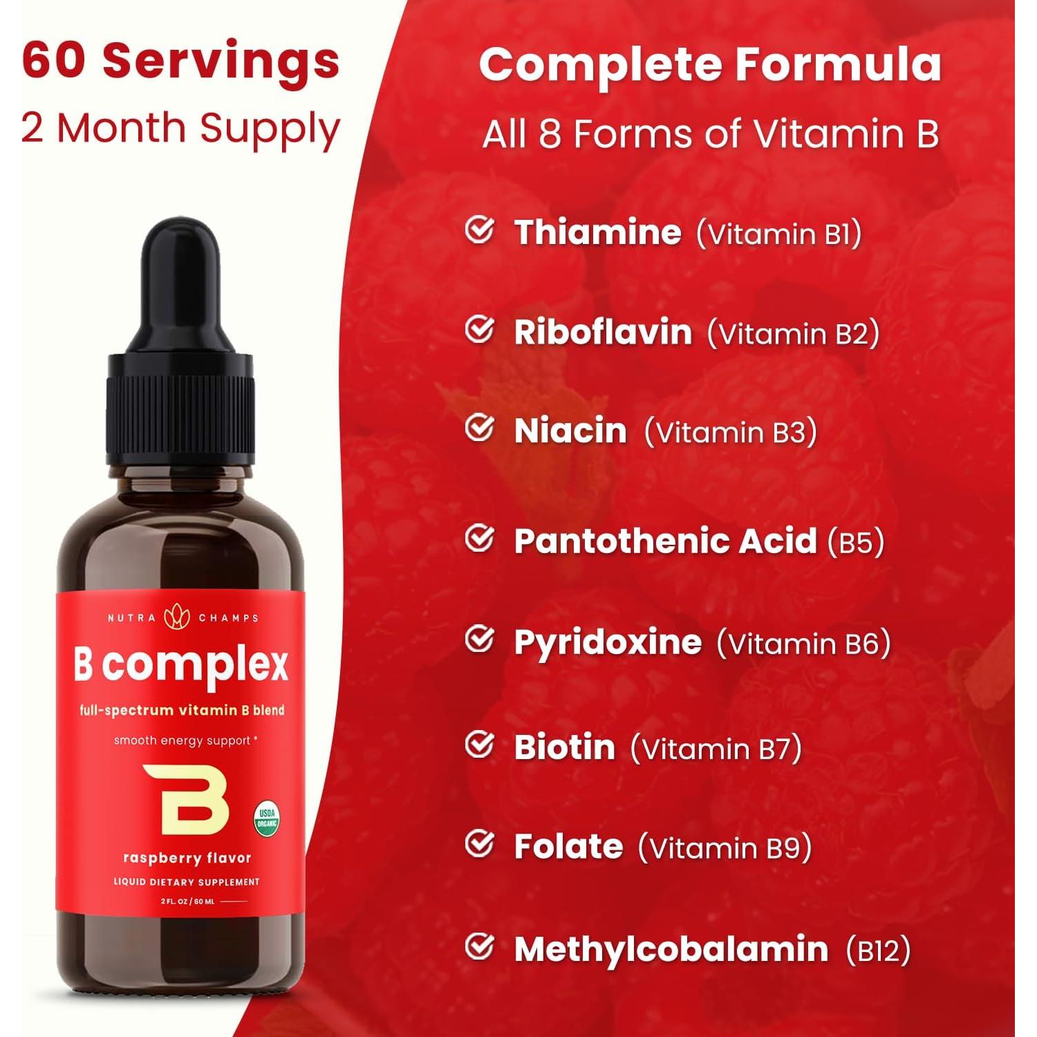 Gotas Líquidas de Vitaminas B NutraChamps 60ml Veganas