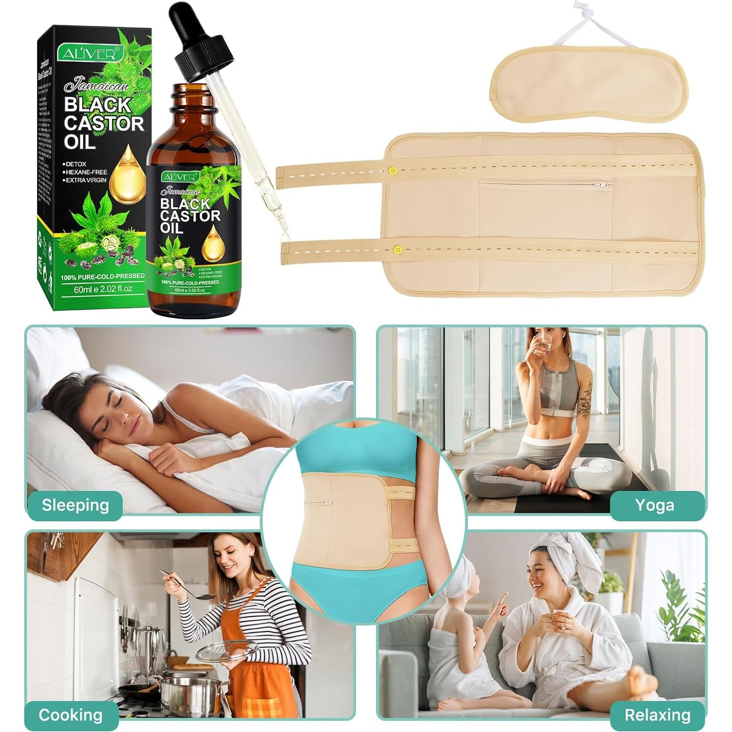 Kit de Paquete de Aceite de Ricino Sefudun - Caqui, Ajustable