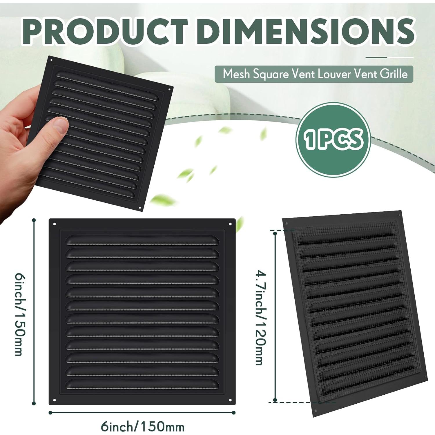 Ventilador de Ático de Aluminio Yaocom 15.24 cm con Malla