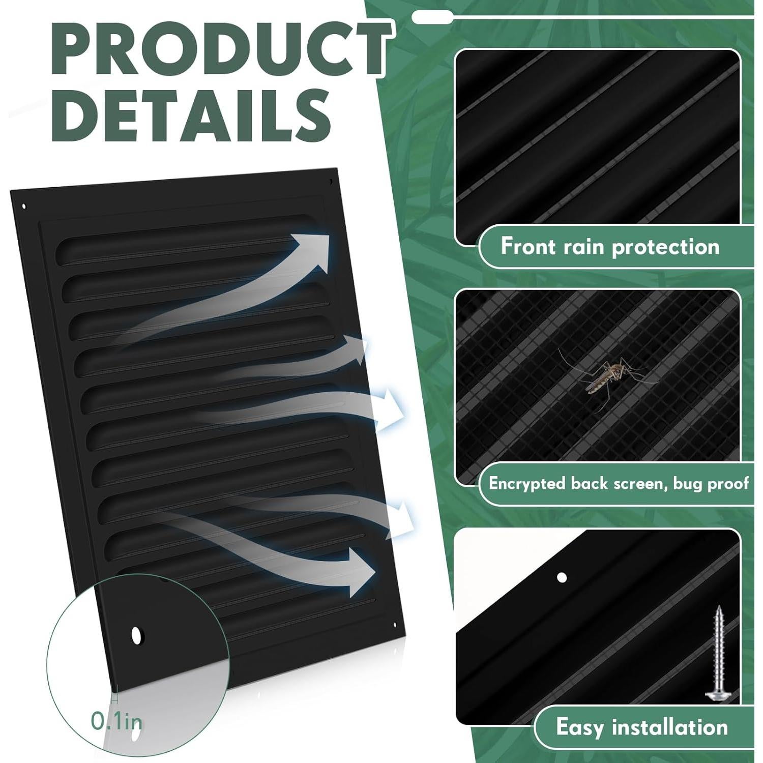 Ventilador de Ático de Aluminio Yaocom 15.24 cm con Malla