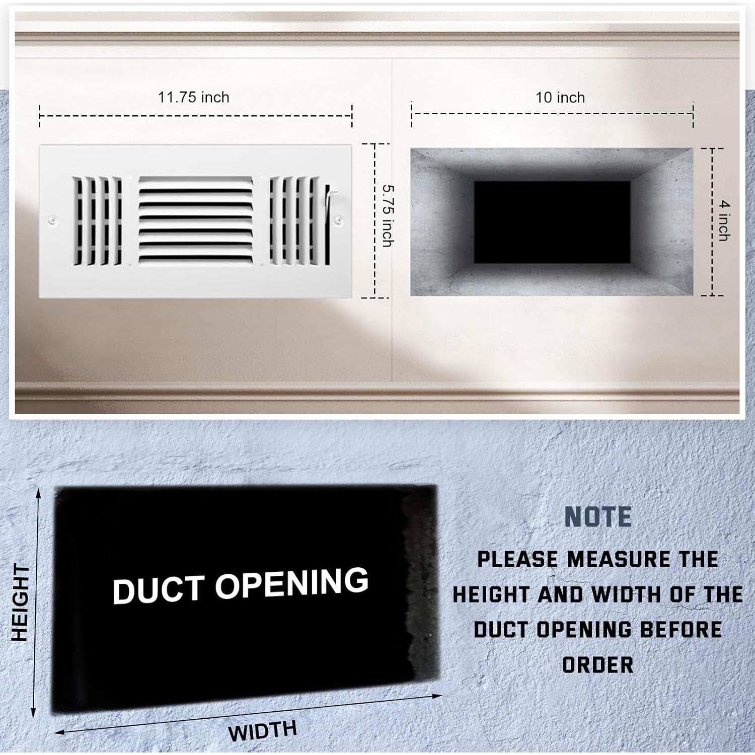 Juego de 12 Cubiertas de Ventilación Gisafai 25.4x10.16cm Blanco