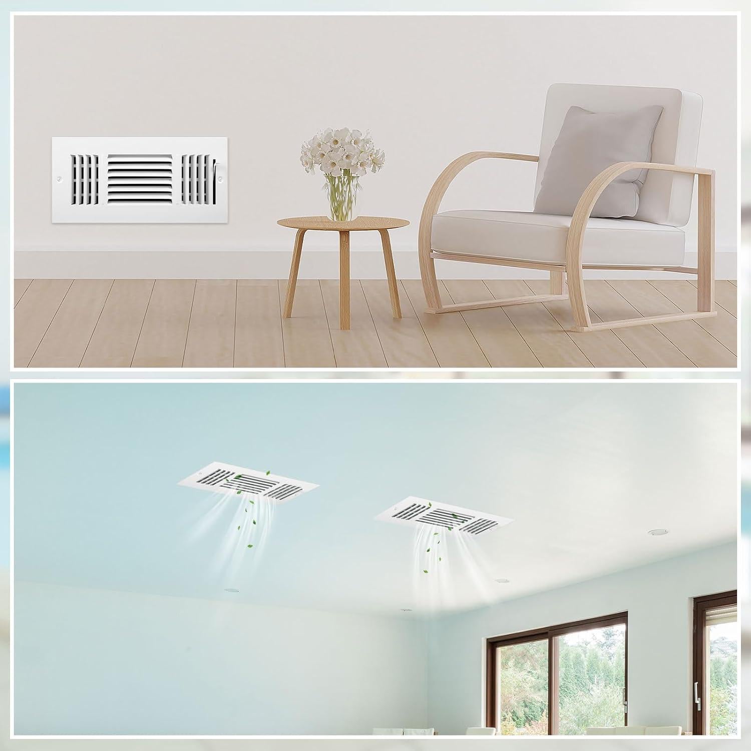 Juego de 12 Cubiertas de Ventilación Gisafai 25.4x10.16cm Blanco