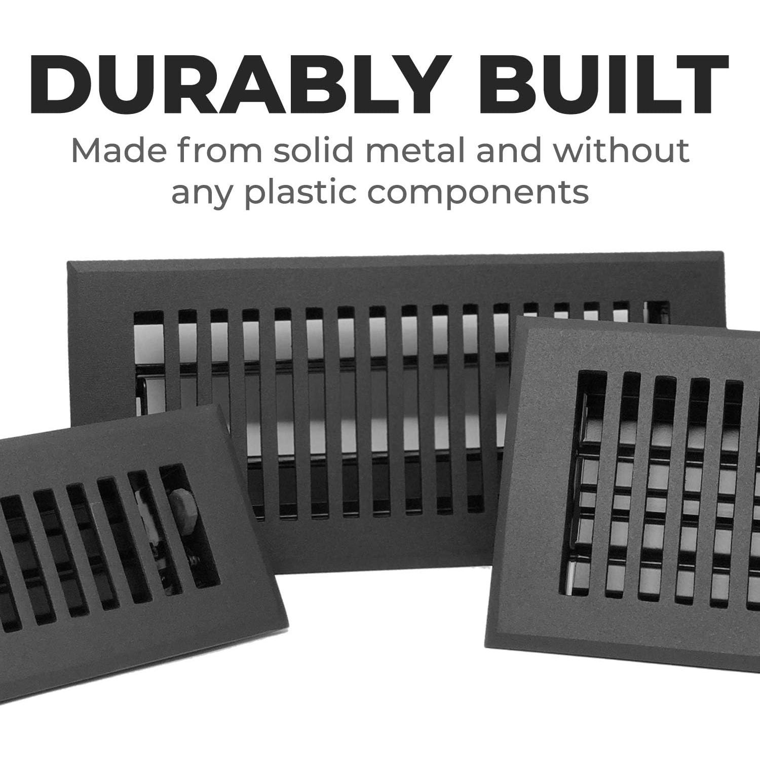 Cubierta de Ventilación Madelyn Carter 2x10 Aluminio Negro Mate