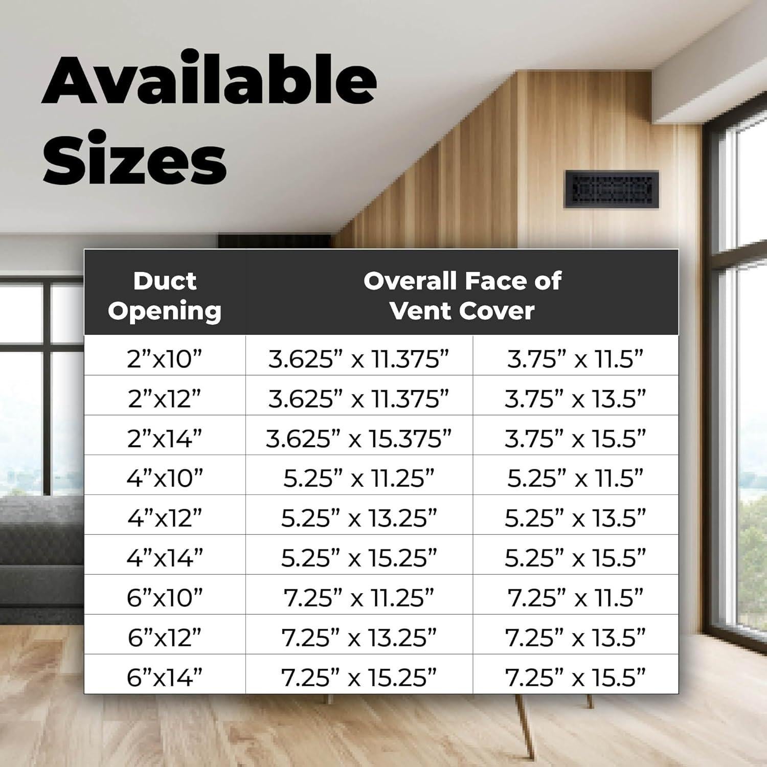 Cubierta de Ventilación Madelyn Carter 2x10 Aluminio Negro Mate