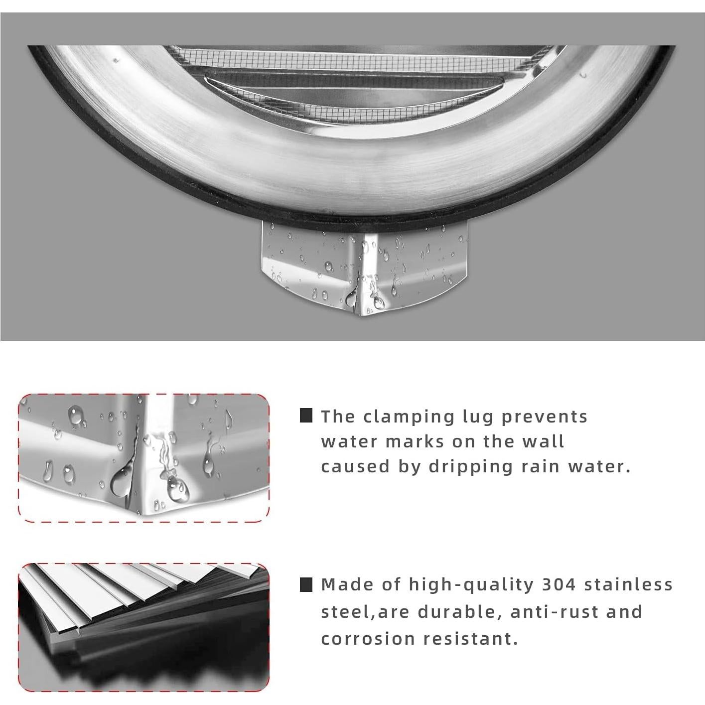Cubierta de Ventilación Redonda 10 cm Acero Inoxidable FRESH SPEED