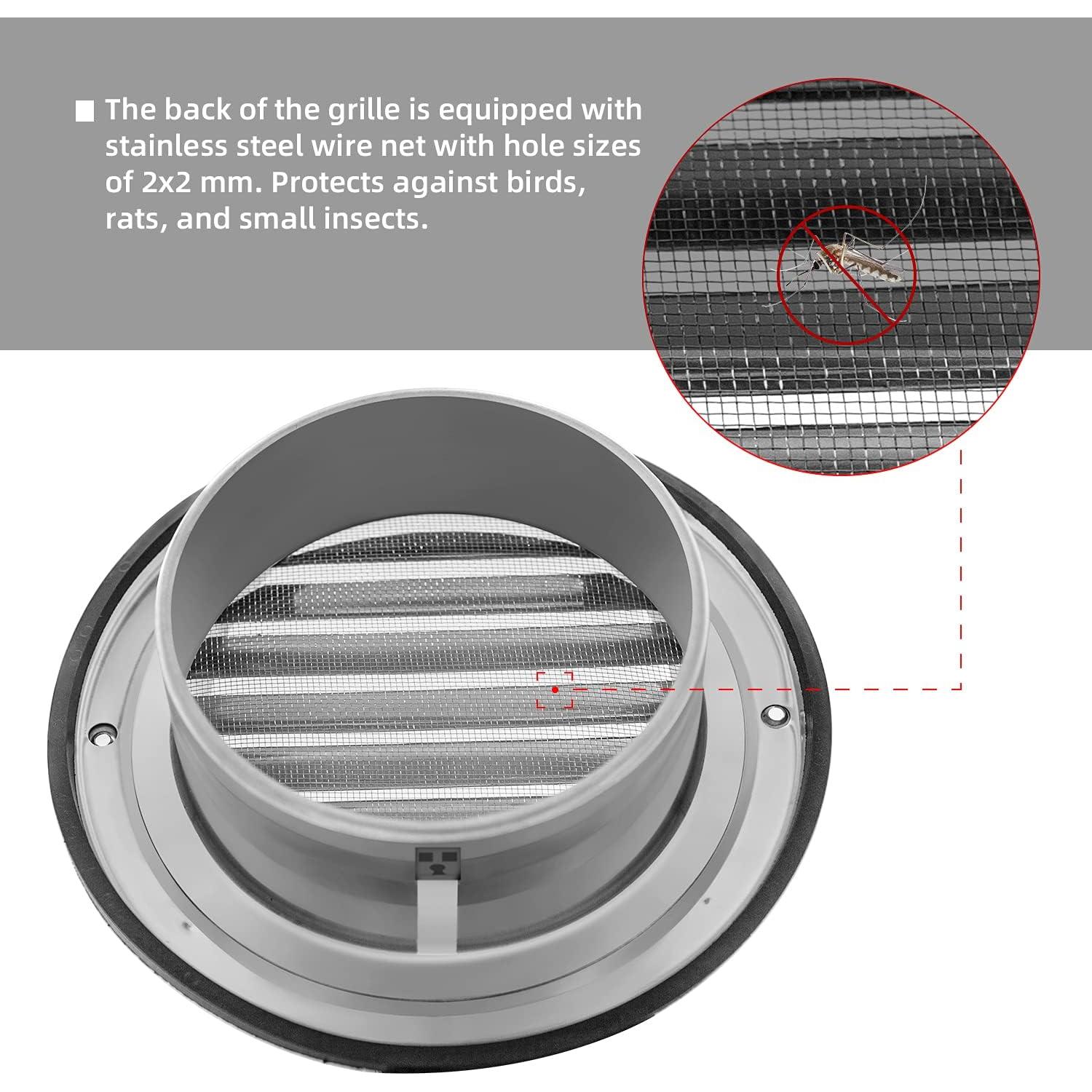 Cubierta de Ventilación Redonda 10 cm Acero Inoxidable FRESH SPEED