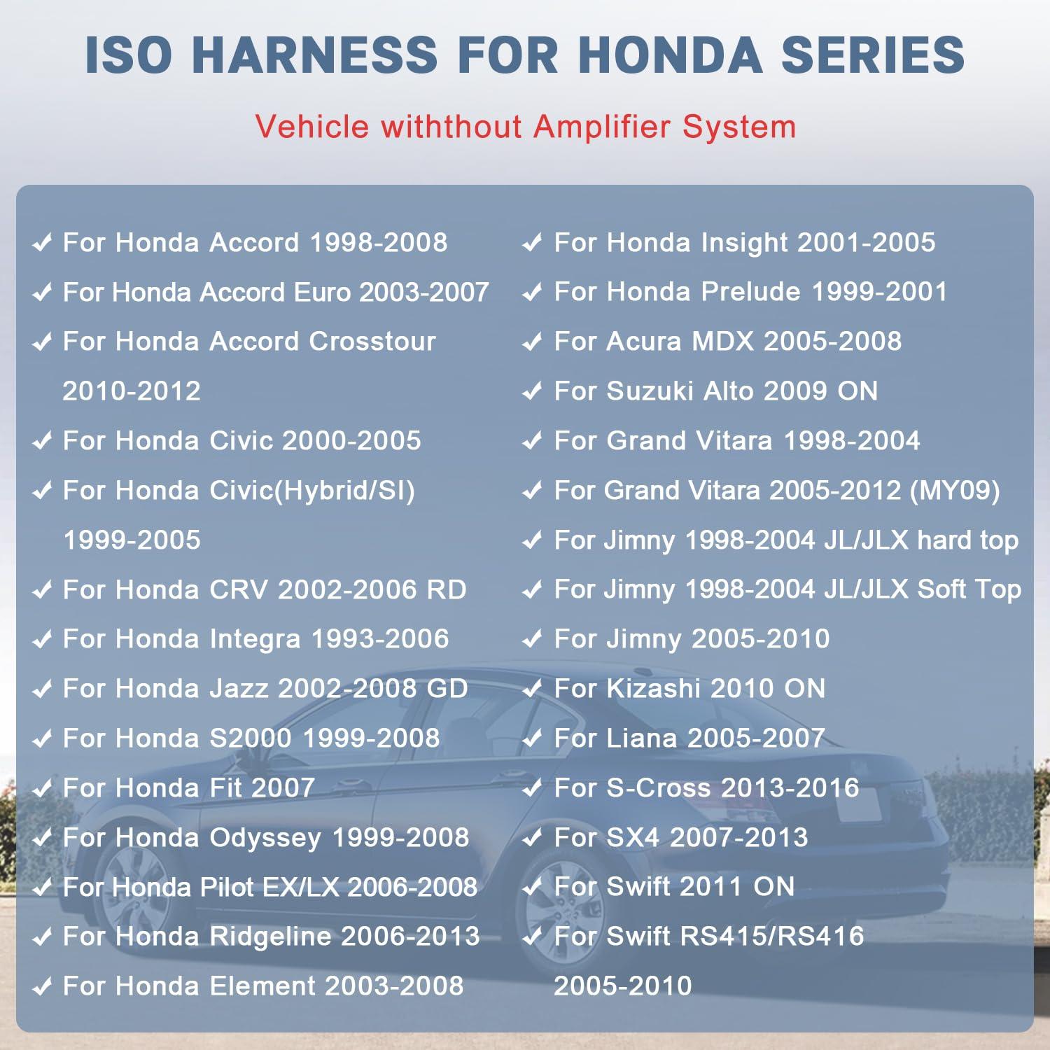 Adaptador de Arnés de Radio ISO Fiegromech para Honda y Suzuki