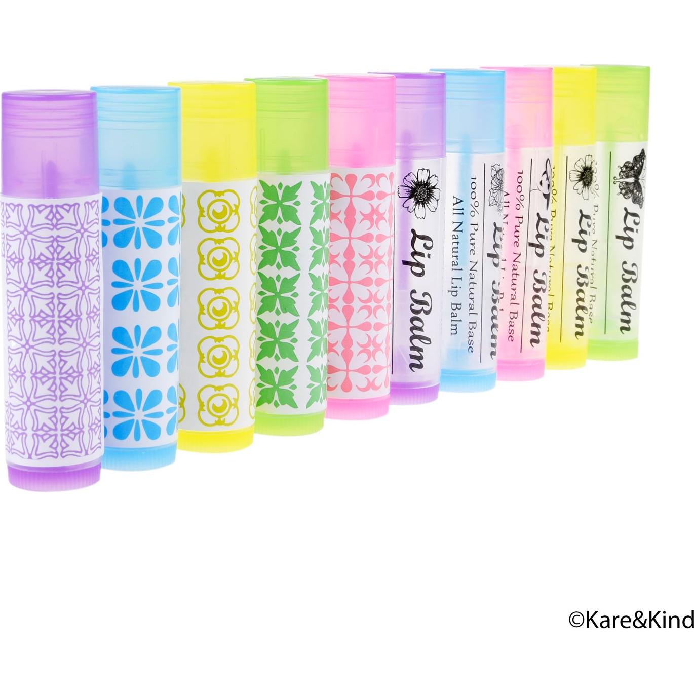 Kare & Kind Kit Tubos de Bálsamo Labial DIY 50 Unidades 5 Colores