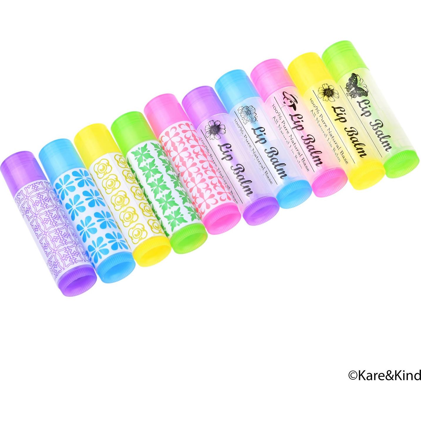 Kare & Kind Kit Tubos de Bálsamo Labial DIY 50 Unidades 5 Colores