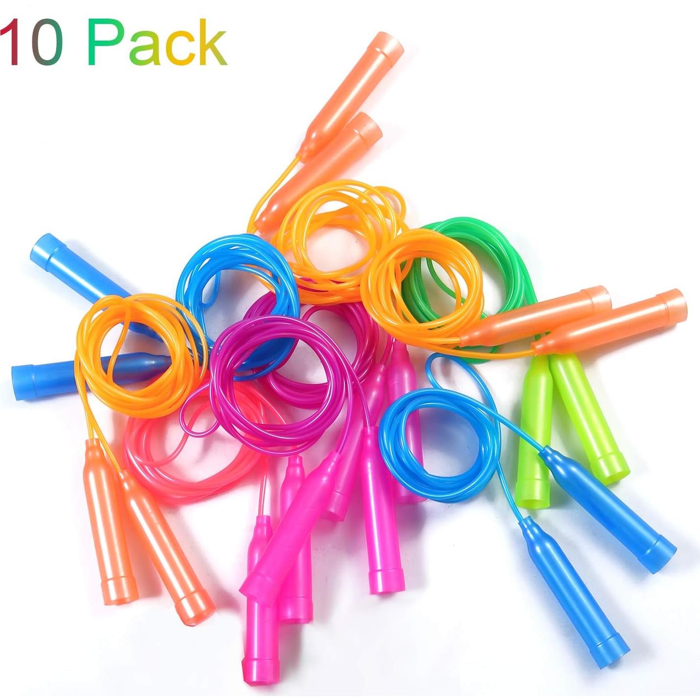 Cuerdas para Saltar Aneco 10 Piezas 2.24m Ajustables Colores