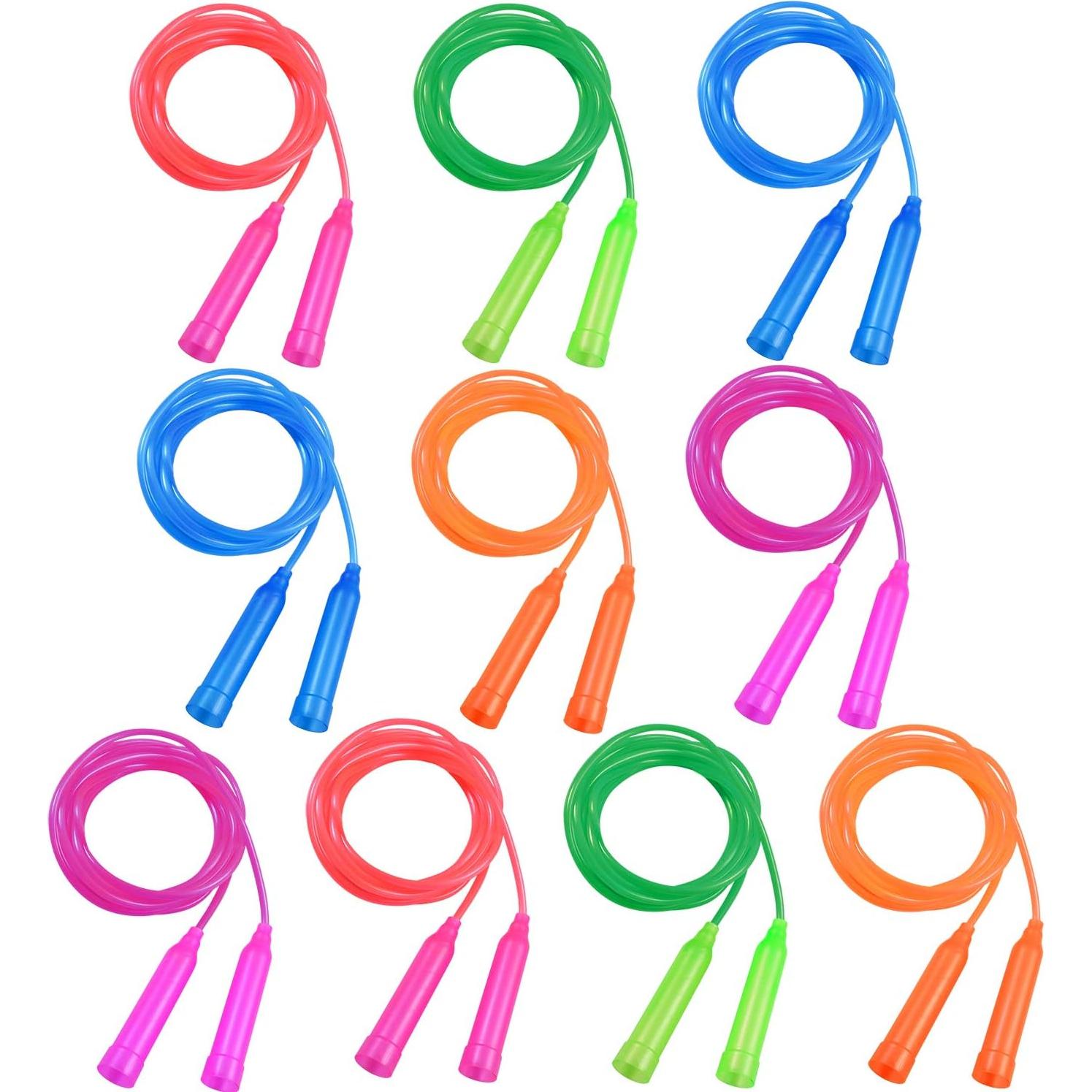 Cuerdas para Saltar Aneco 10 Piezas 2.24m Ajustables Colores