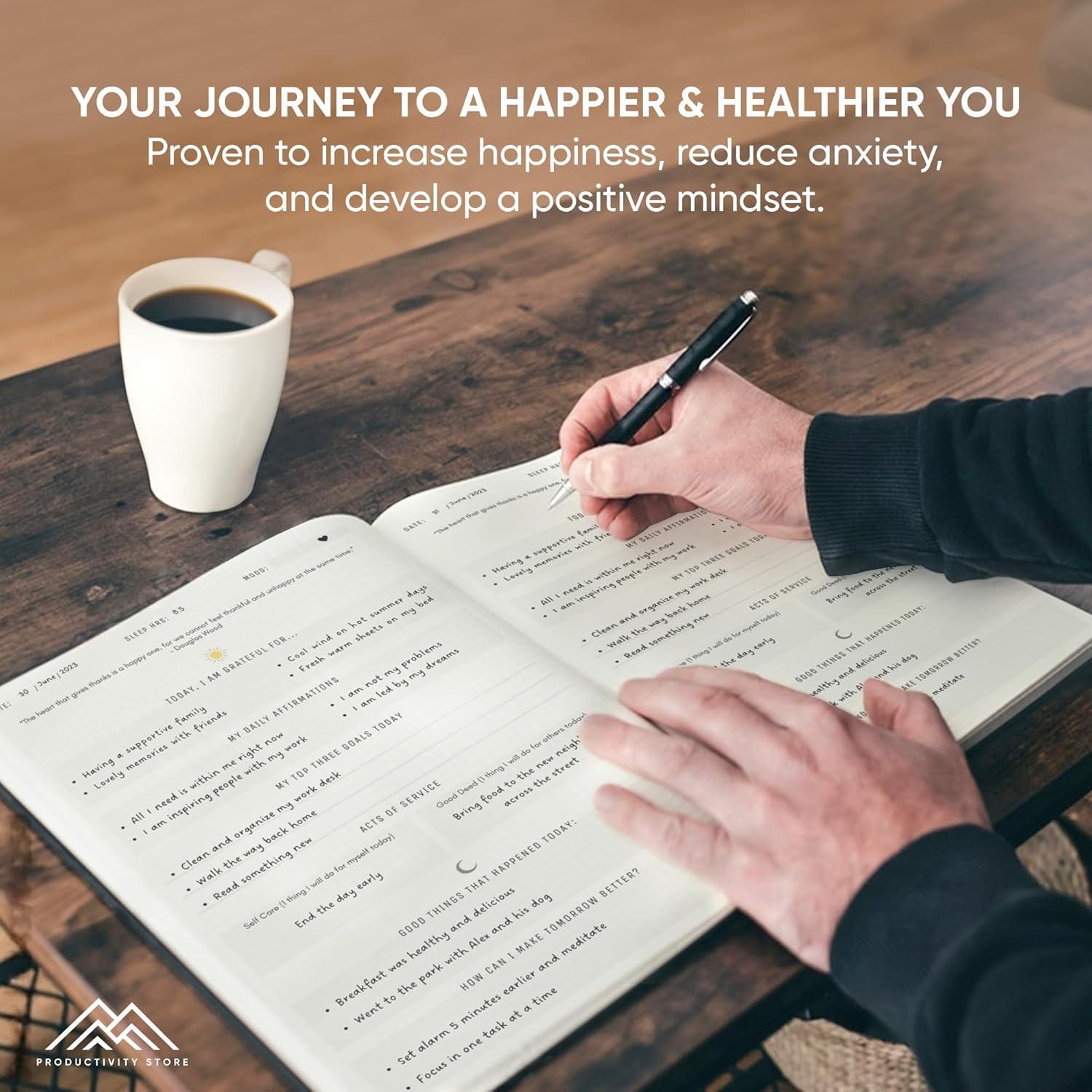 Diario de Gratitud y Cuidado Personal A5 Negro - PRODUCTIVITY STORE