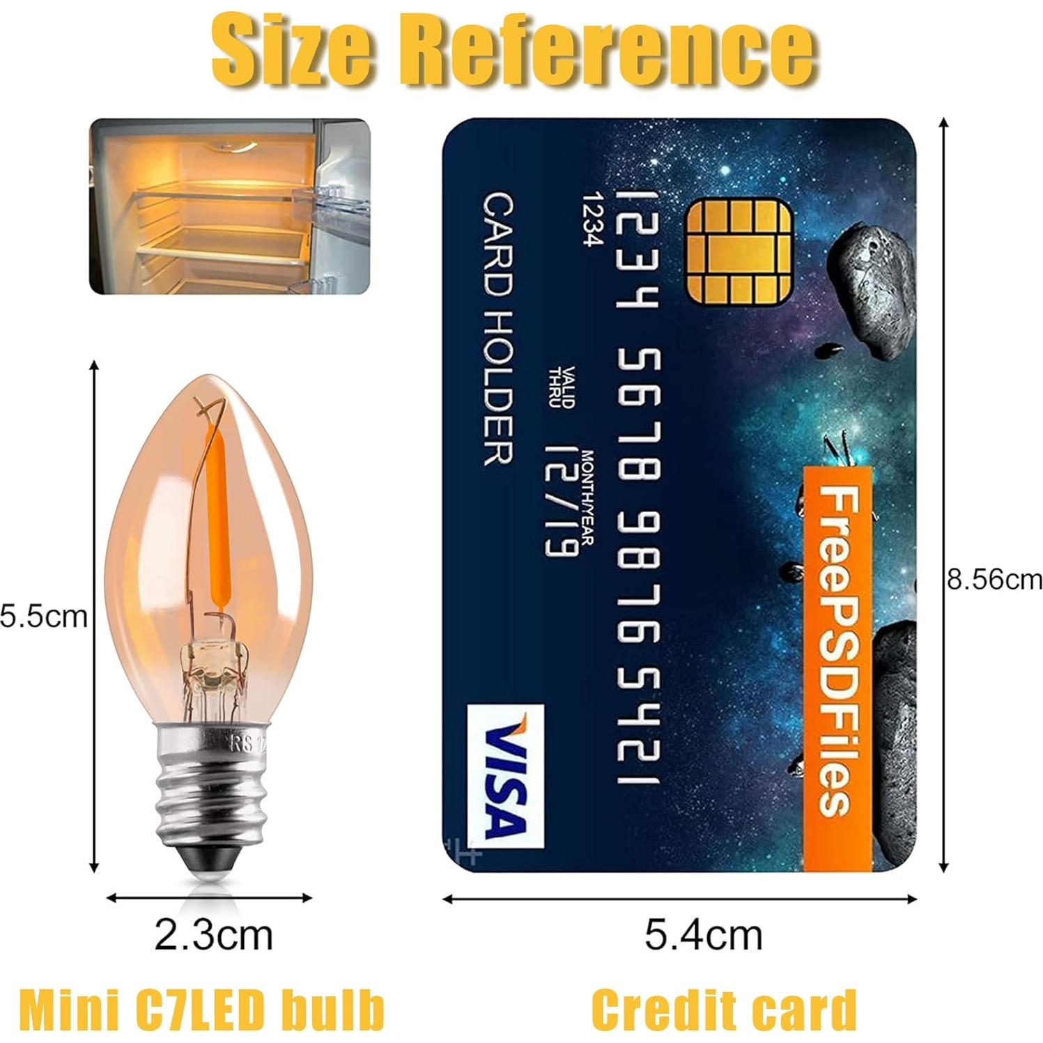 Bombilla LED C7 Genixgreen Ámbar 0.5W E12 2200K Paquete de 6