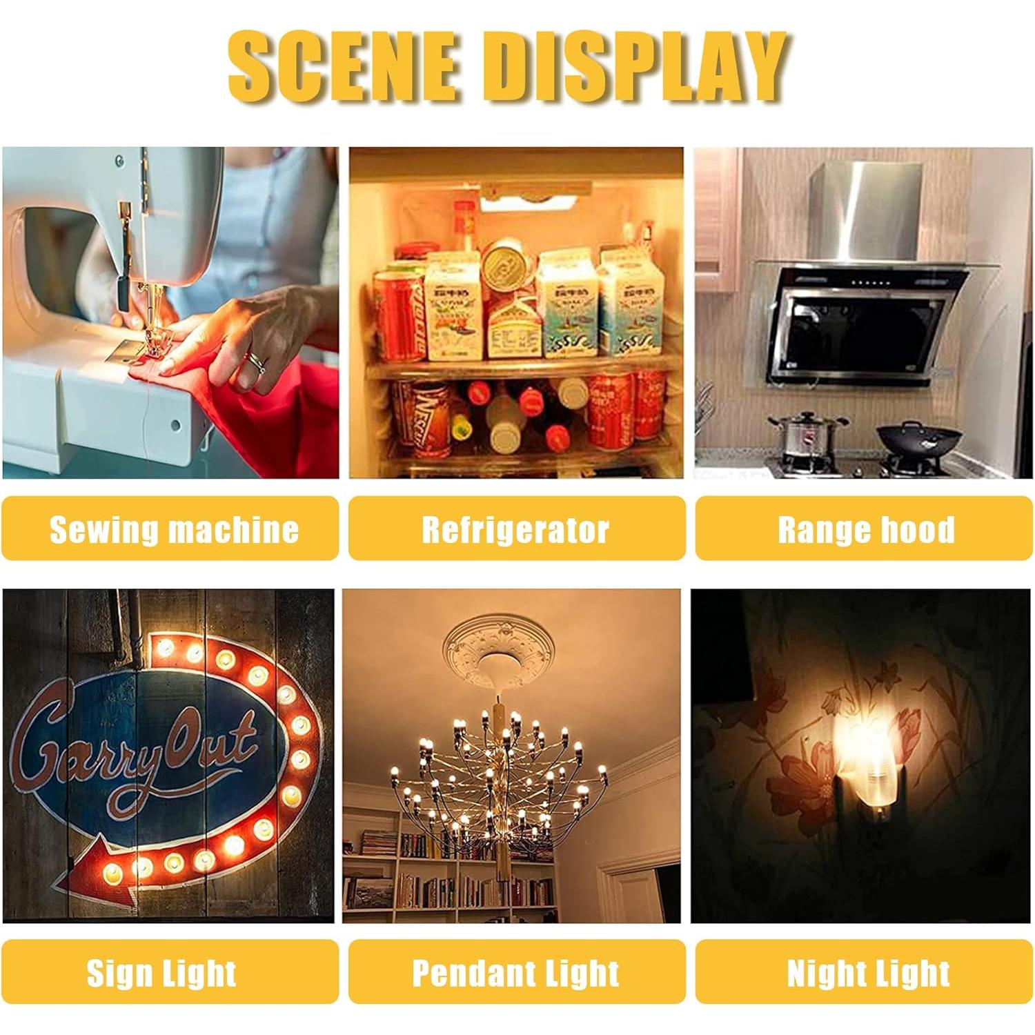 Bombilla LED C7 Genixgreen Ámbar 0.5W E12 2200K Paquete de 6