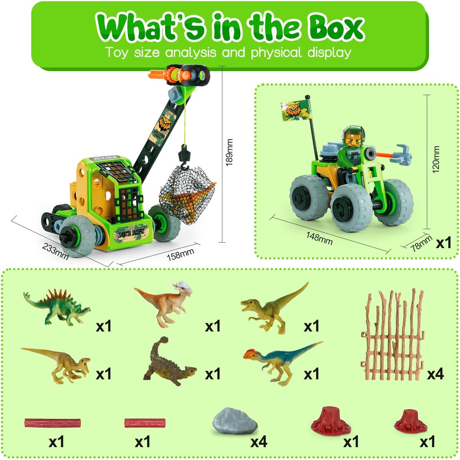HOMETTER Kit de Construcción Dinosaurios 104 Piezas STEM