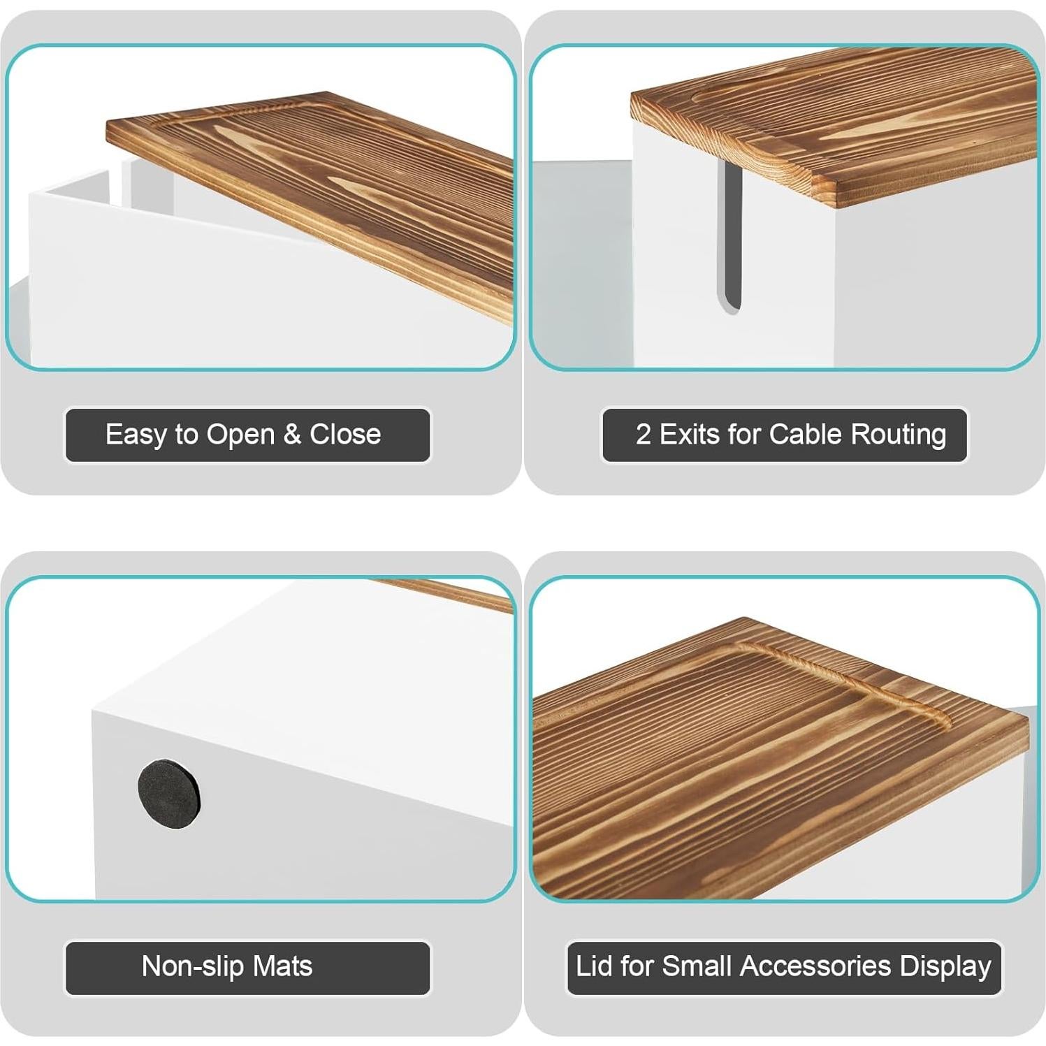 Caja Organizadora de Cables Bivvclaz Blanca 37.5x14.1 cm