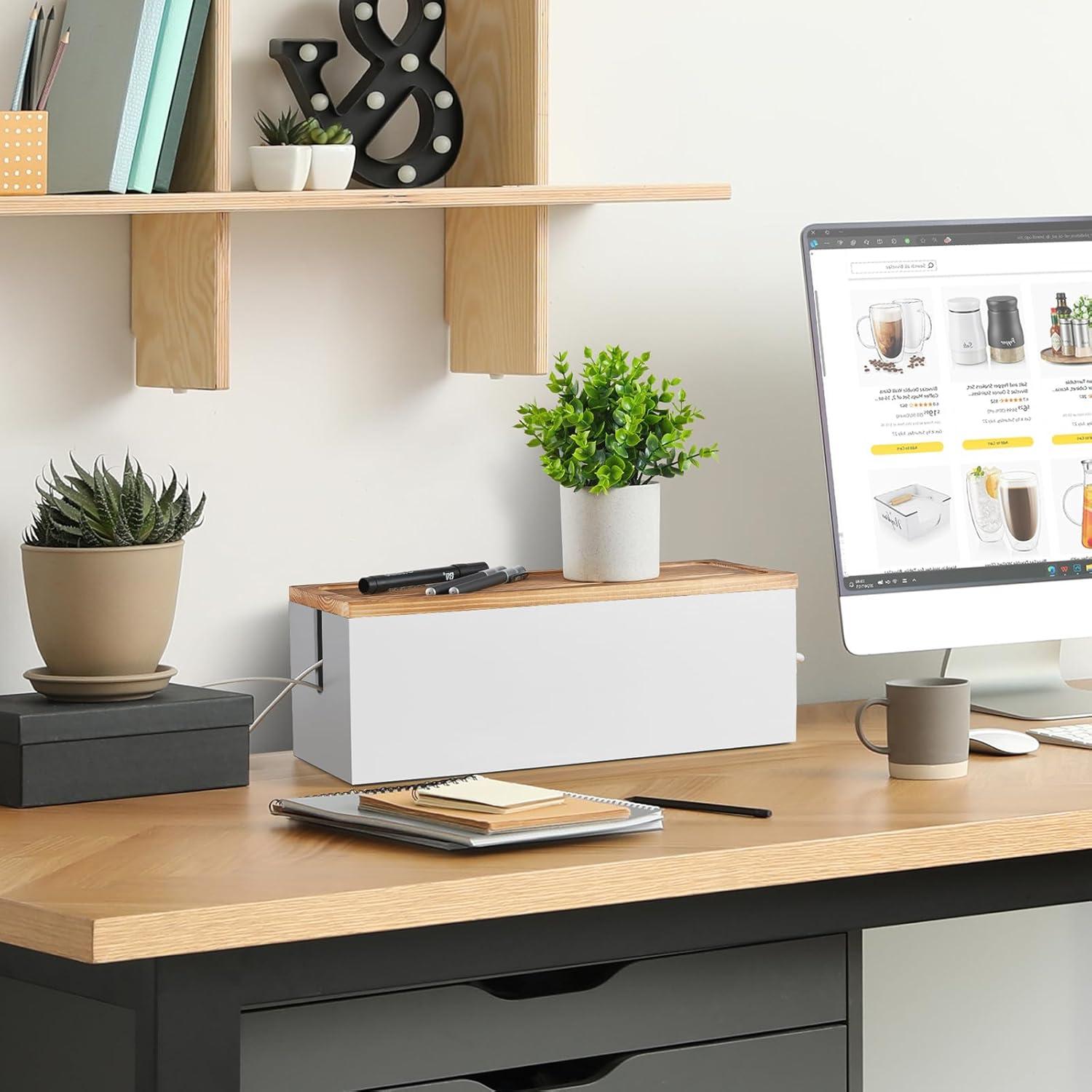 Caja Organizadora de Cables Bivvclaz Blanca 37.5x14.1 cm