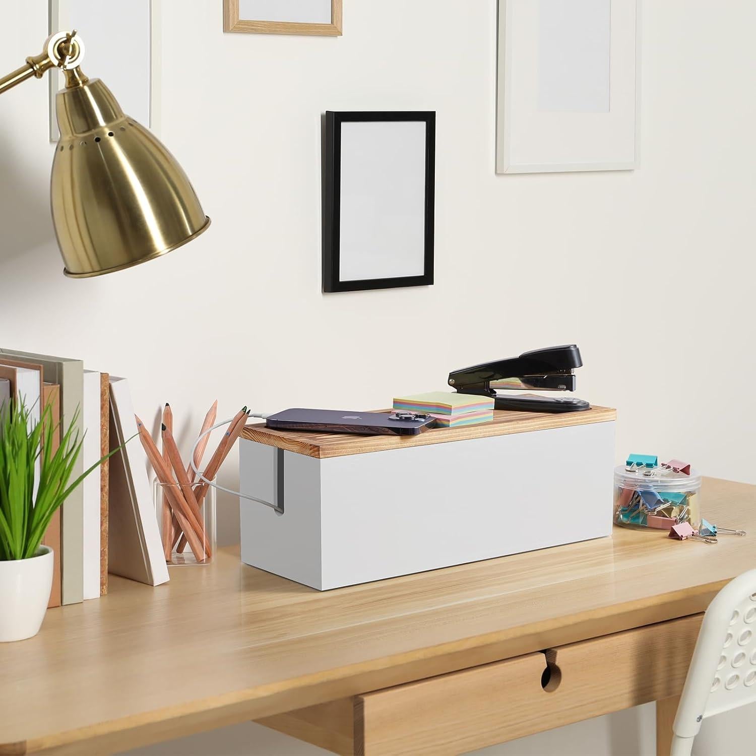 Caja Organizadora de Cables Bivvclaz Blanca 37.5x14.1 cm