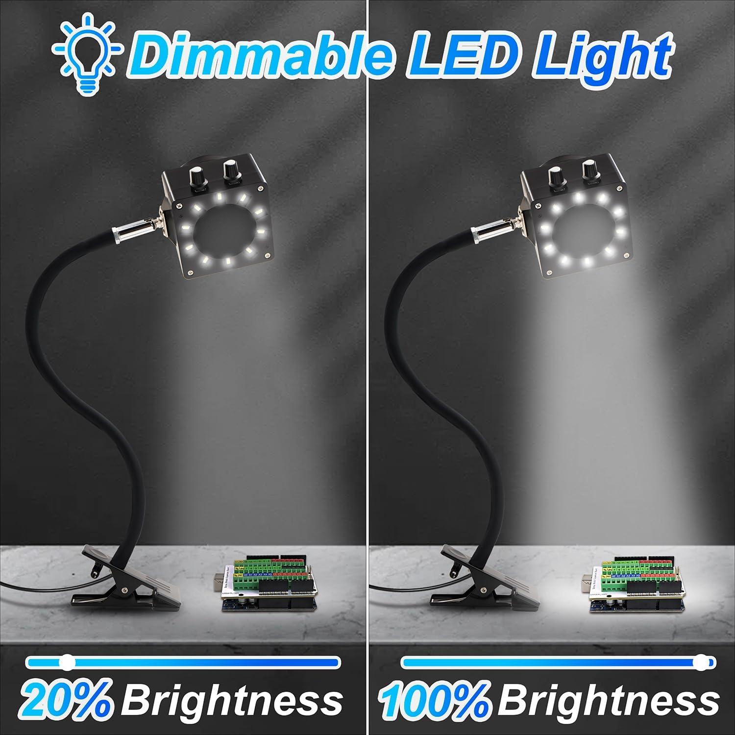 Extractor de humo de soldadura Treedix con luz LED y ventilador