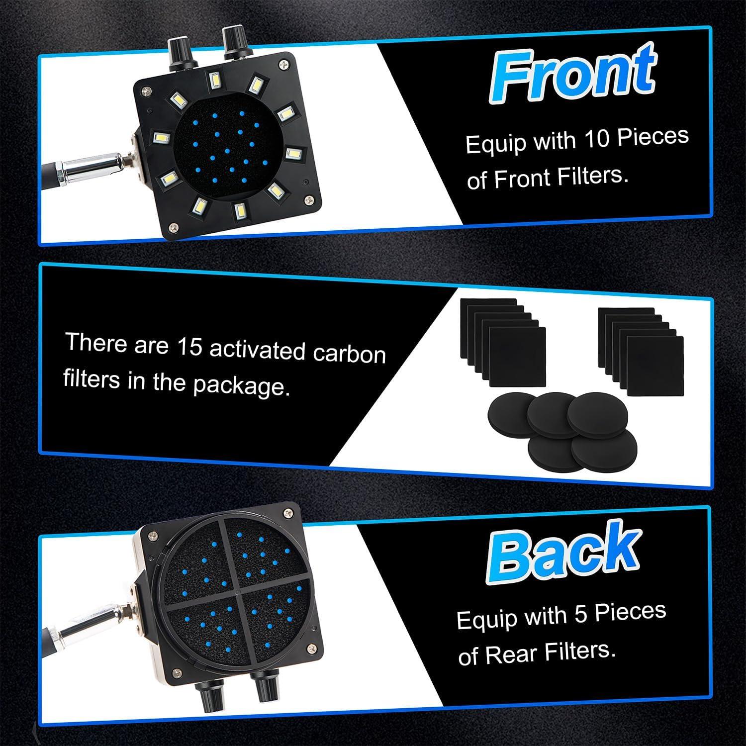 Extractor de humo de soldadura Treedix con luz LED y ventilador