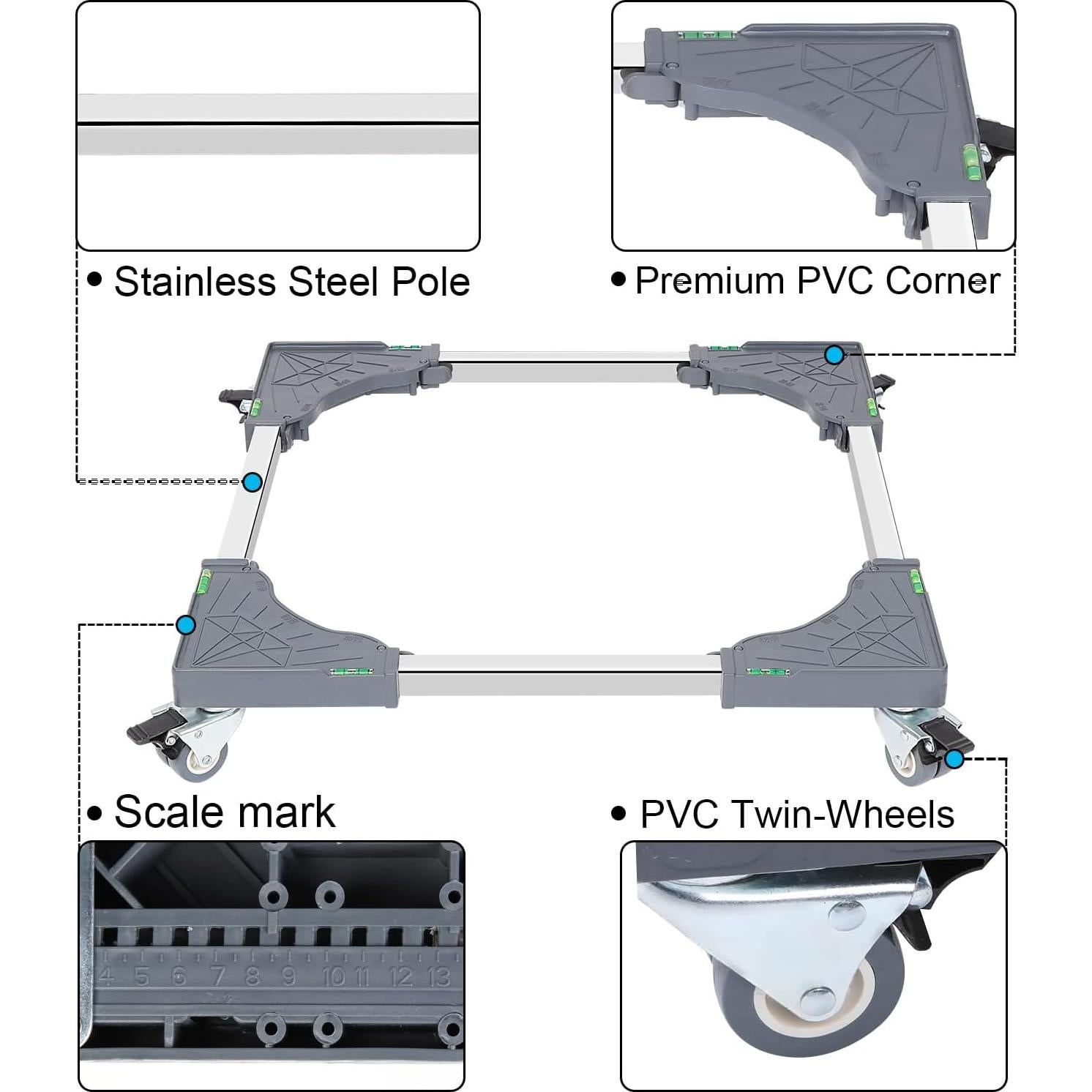 Carro Dolly W B D WEIBIDA Ajustable 4 Ruedas 181 kg