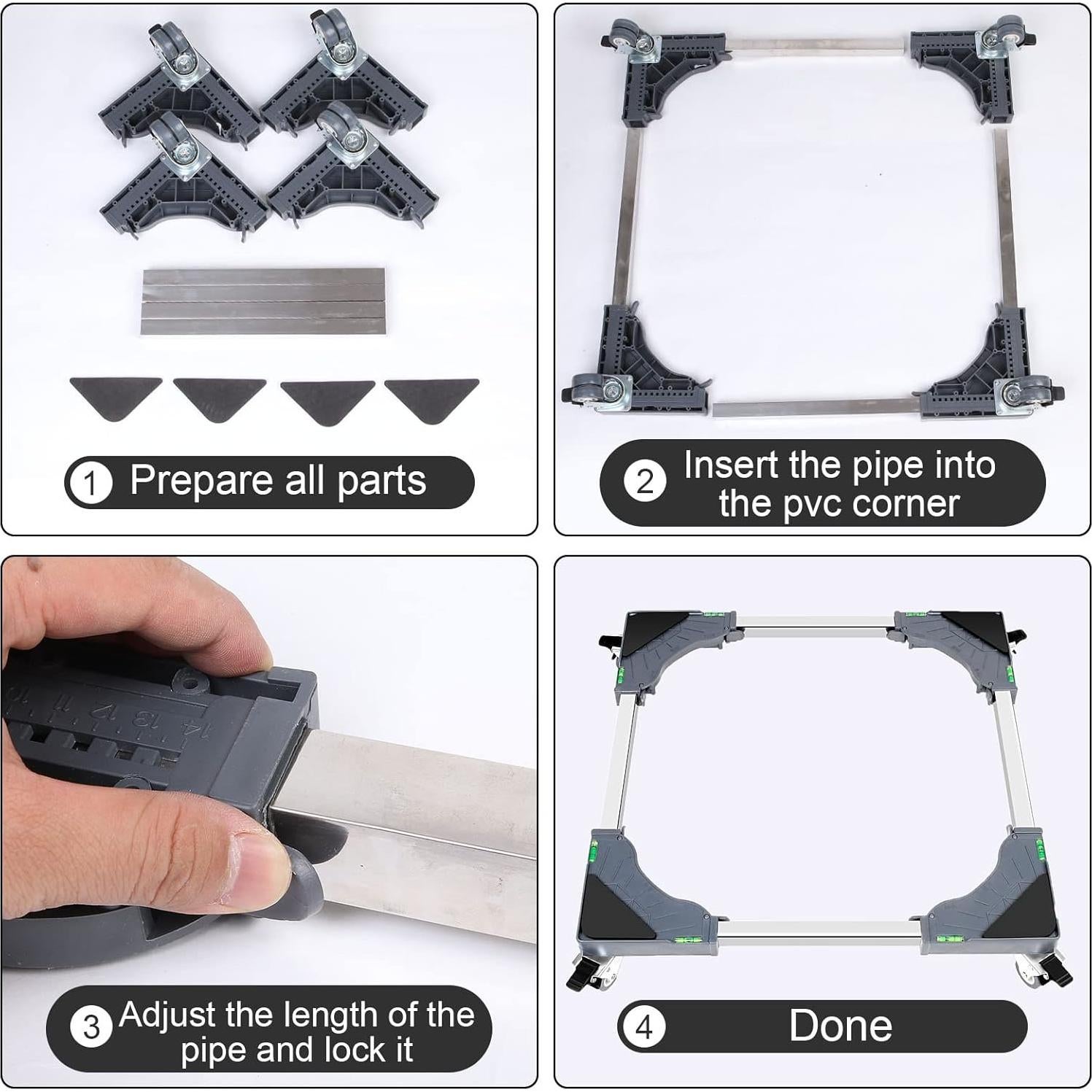 Carro Dolly W B D WEIBIDA Ajustable 4 Ruedas 181 kg