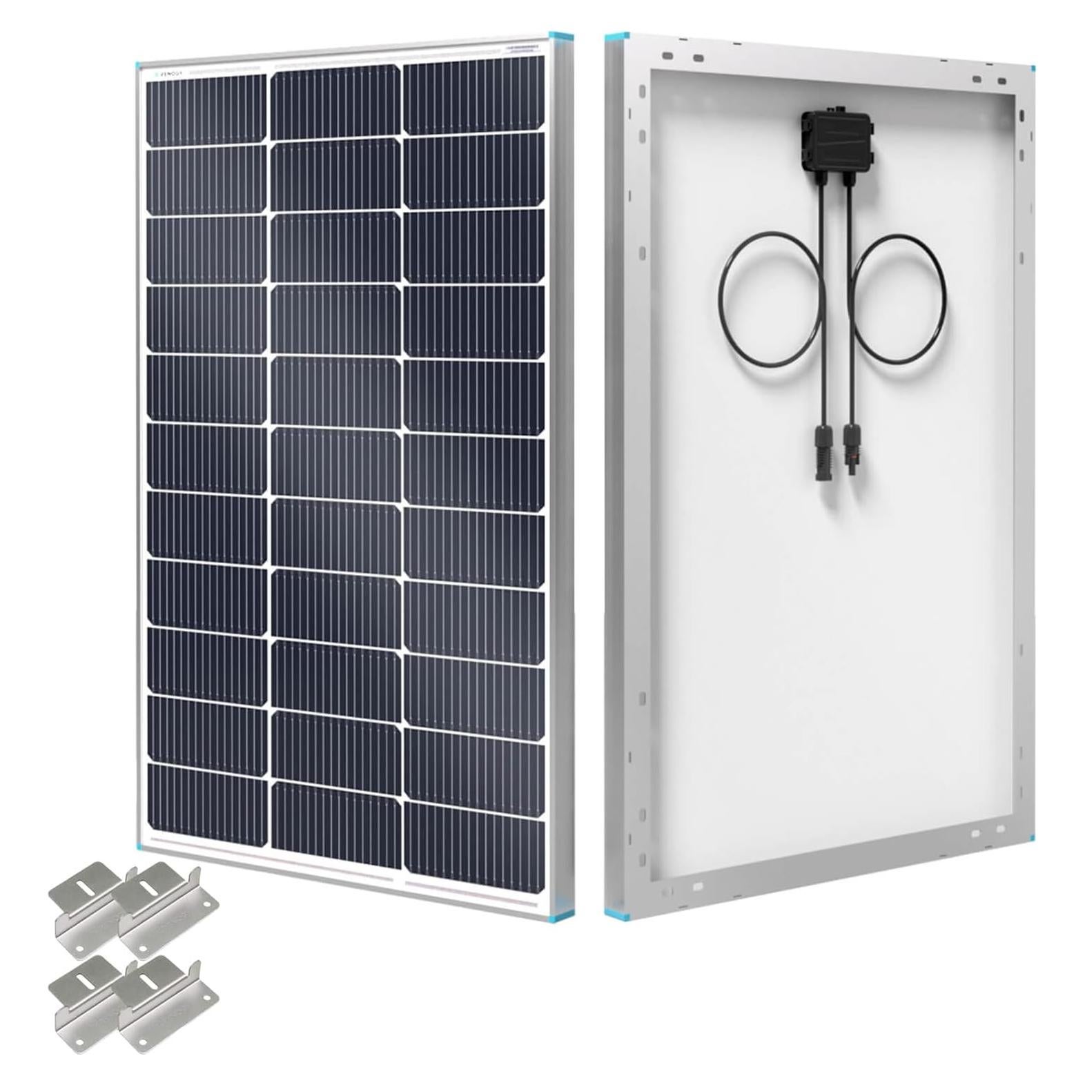 Panel Solar Renogy 100W 12V N-Type con Soportes en Z