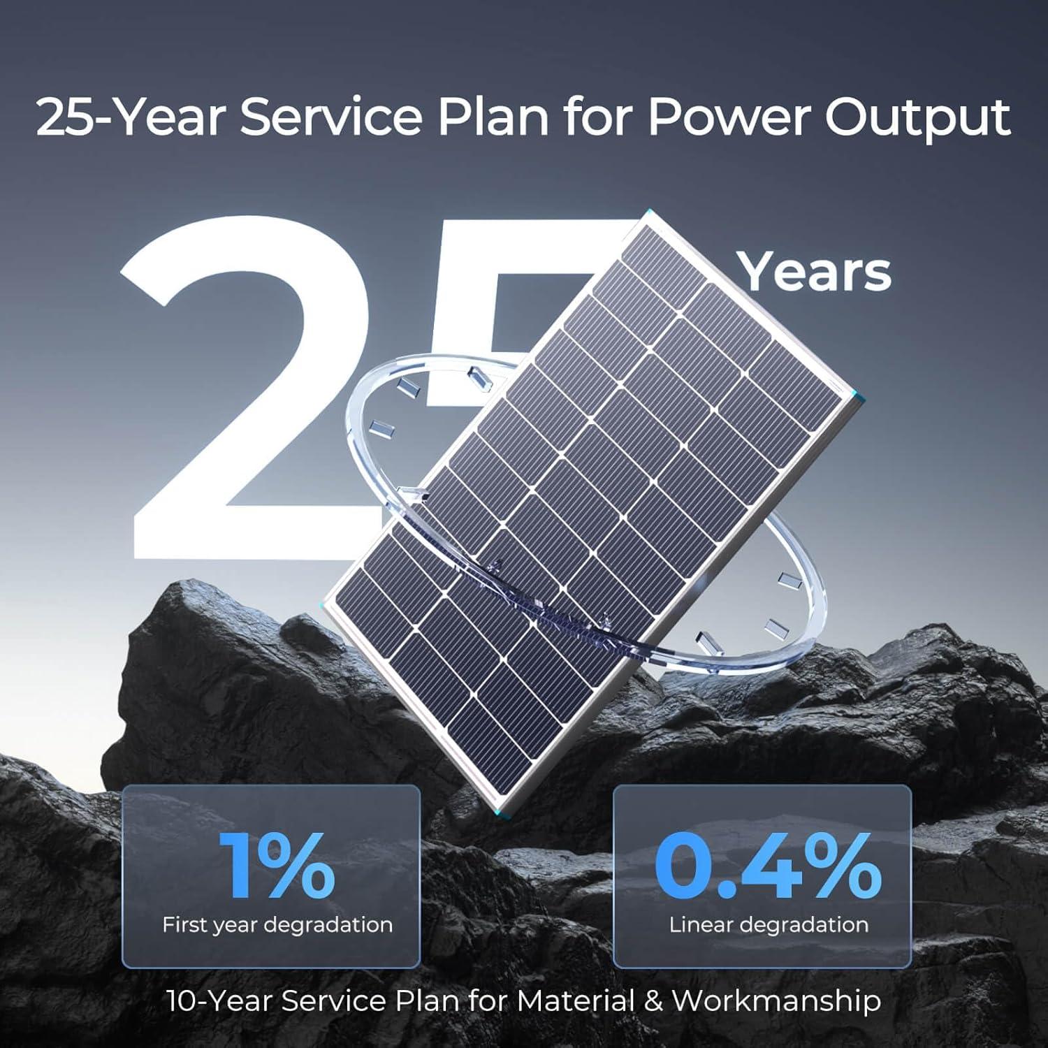 Panel Solar Renogy 100W 12V N-Type con Soportes en Z