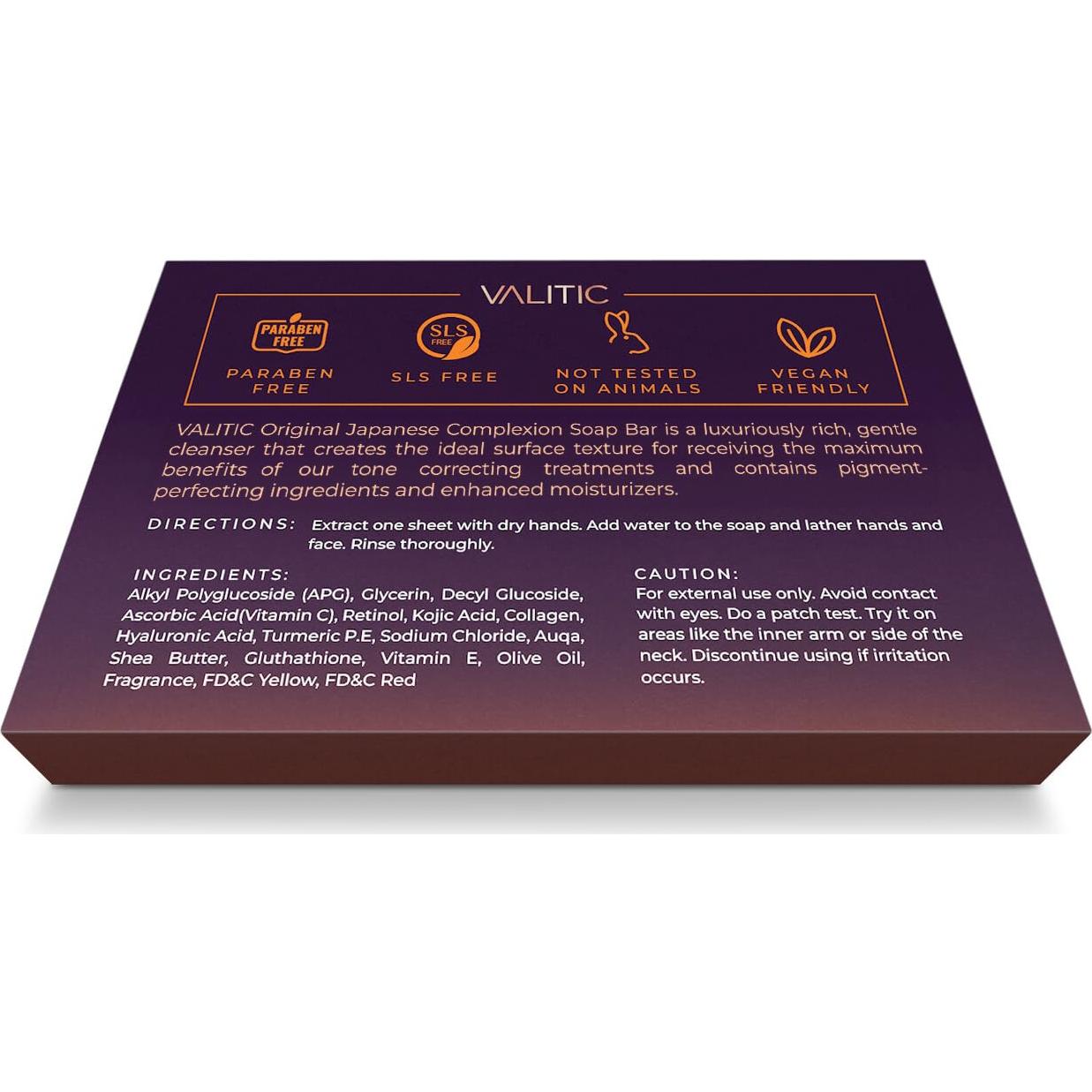 Jabón de Papel Valitic Ácido Kójico y Cúrcuma - 100 Hojas