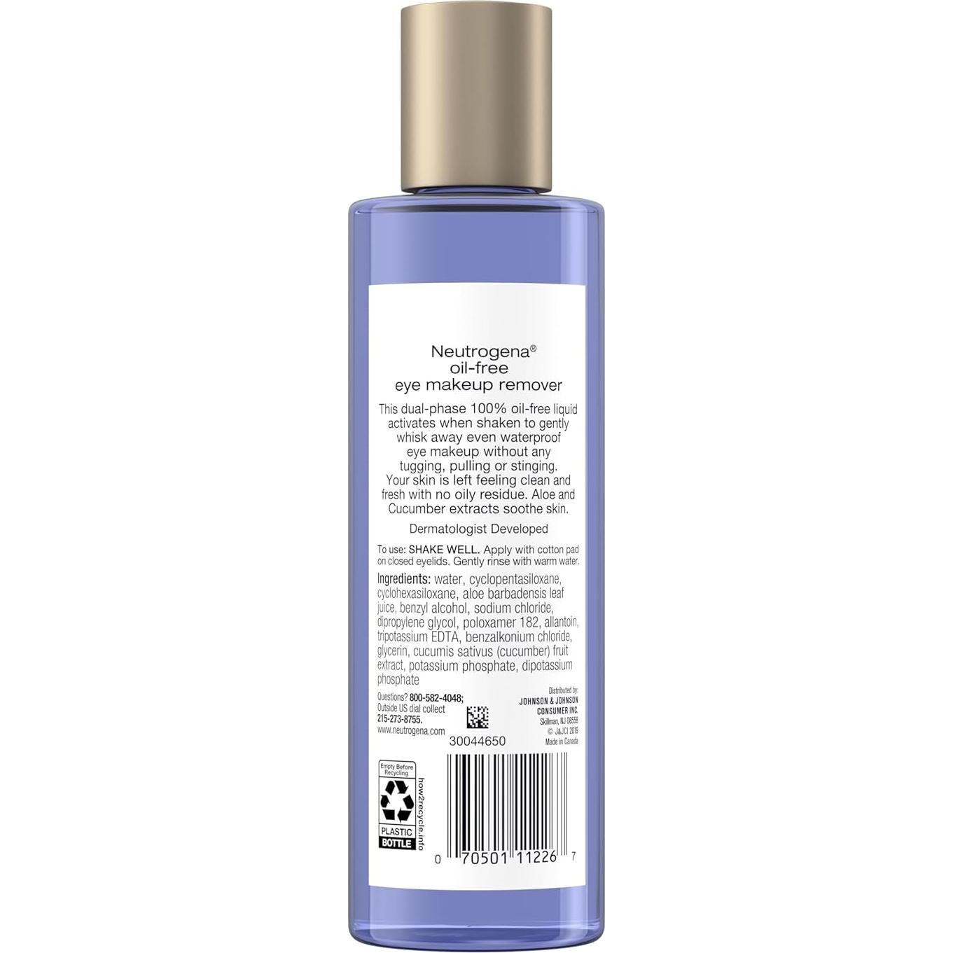 Desmaquillante y Limpiador de Ojos Sin Aceite Neutrogena 236 ml x2