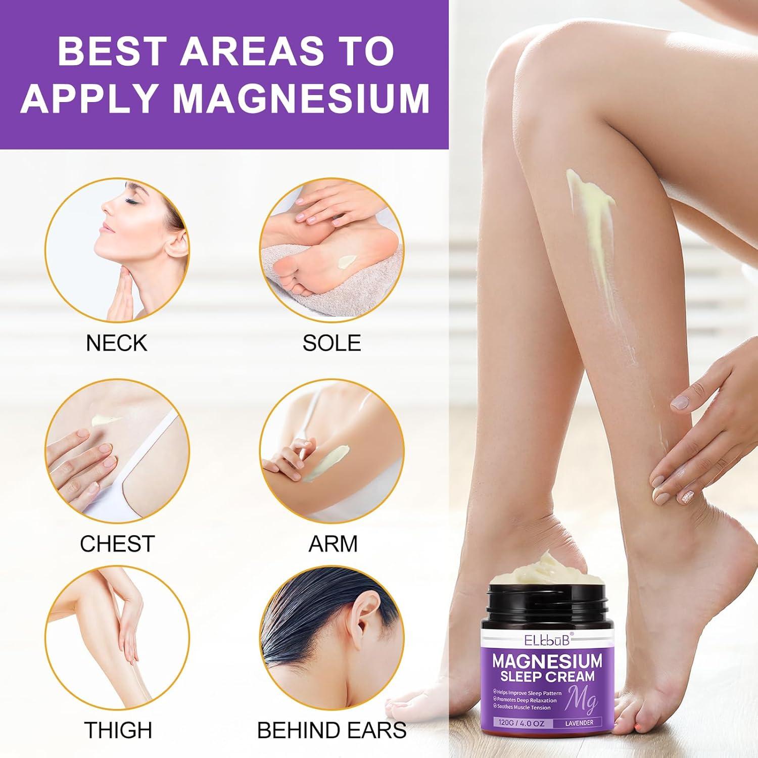 Crema de Magnesio 120g ELBBUB con Aceite de Almendra y Lavanda