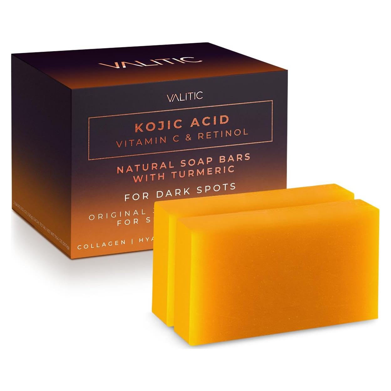 Jabón de Ácido Kójico y Cúrcuma VALITIC - 2 Paquete