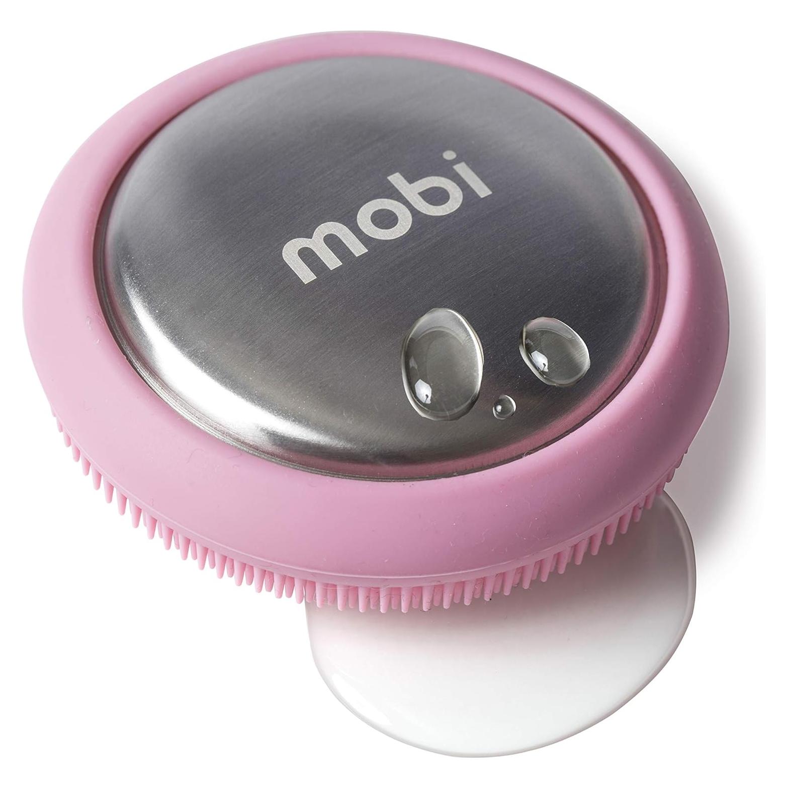 Eliminador de Olores de Acero Inoxidable Mobi con Cepillo Rosa