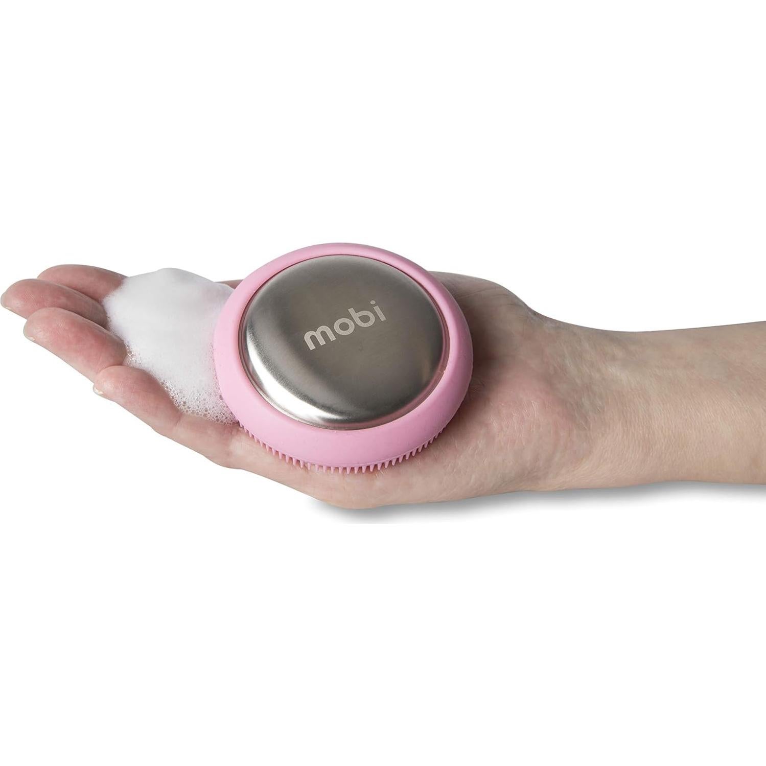 Eliminador de Olores de Acero Inoxidable Mobi con Cepillo Rosa